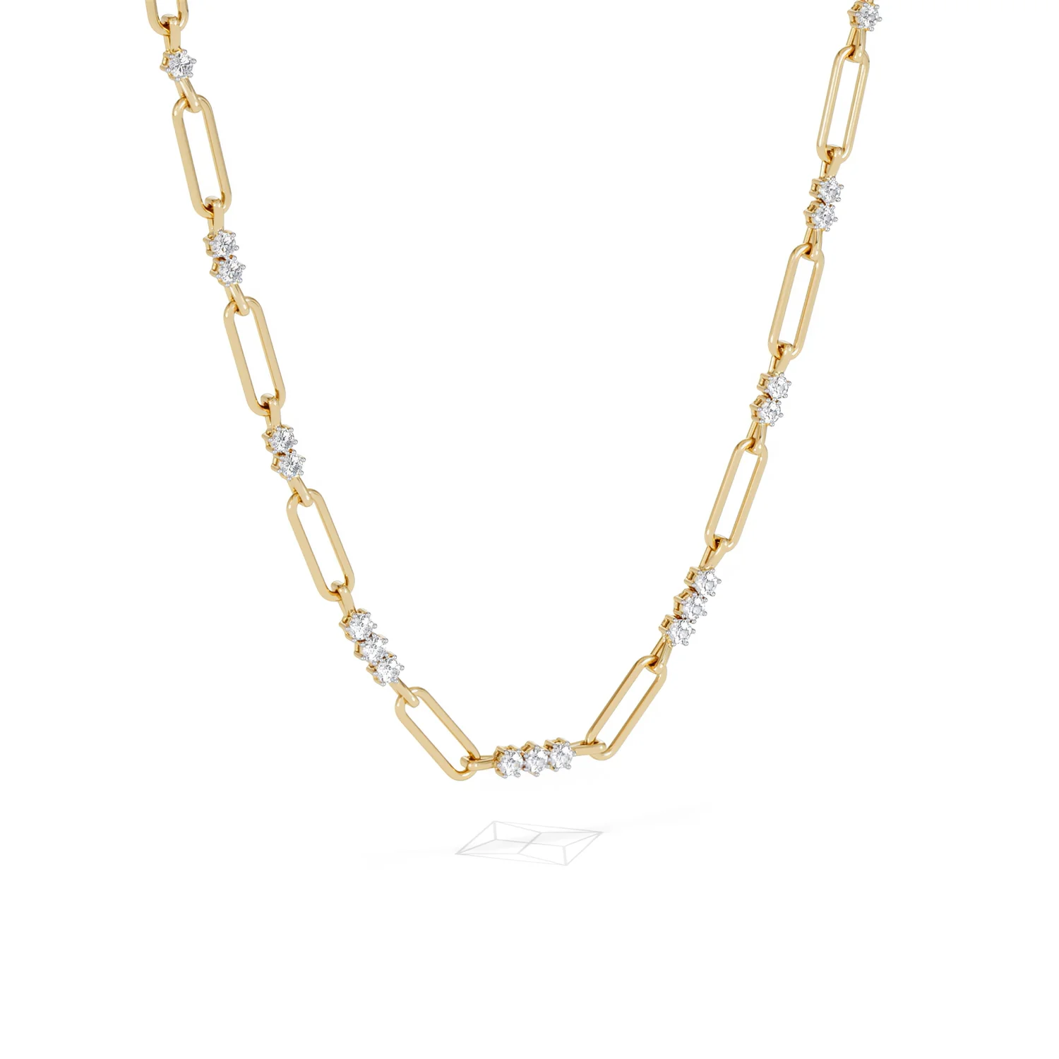Paperclip 1.50ct Lab Diamond Link Necklace in 18K Yellow Gold - Image 15