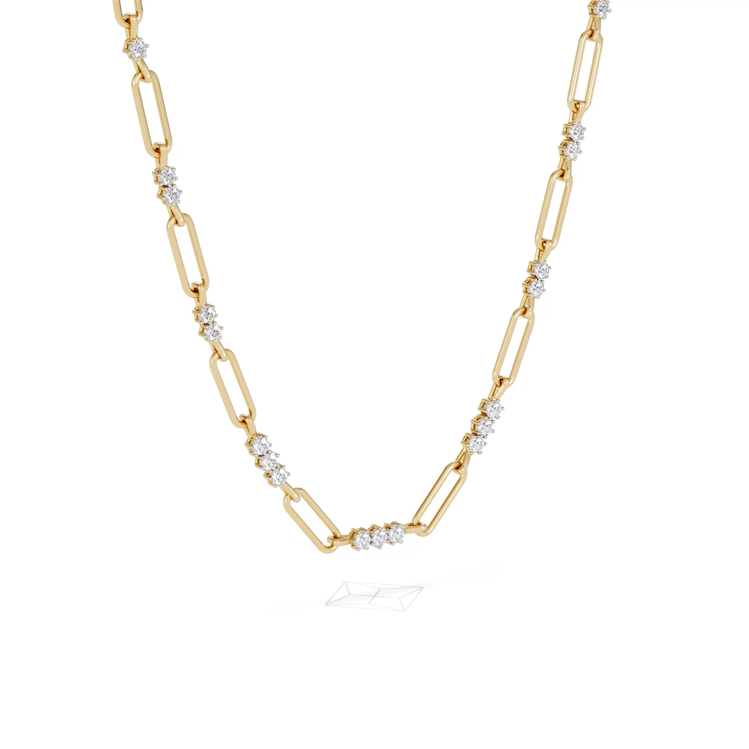 Paperclip 1.50ct Lab Diamond Link Necklace in 18K Yellow Gold - Image 16