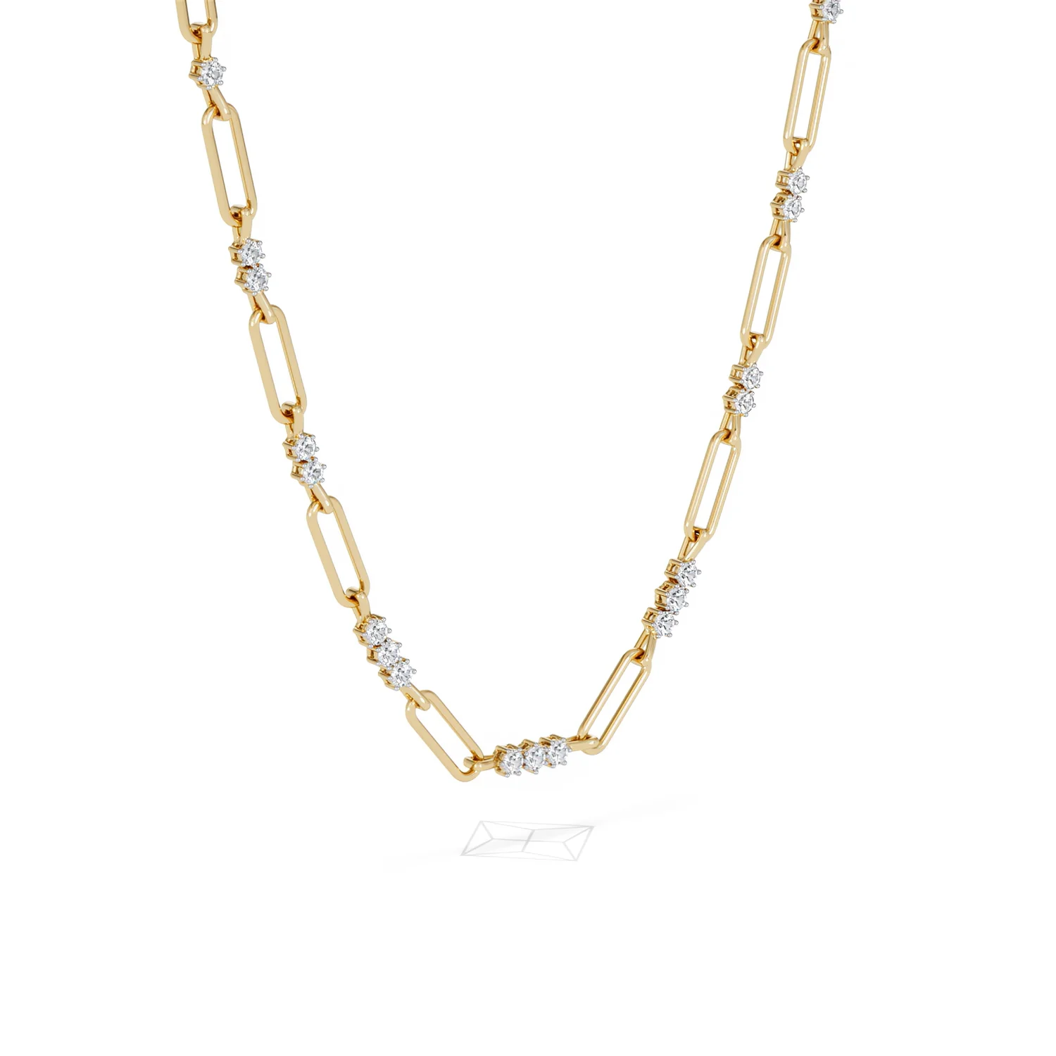 Paperclip 1.50ct Lab Diamond Link Necklace in 18K Yellow Gold - Image 17