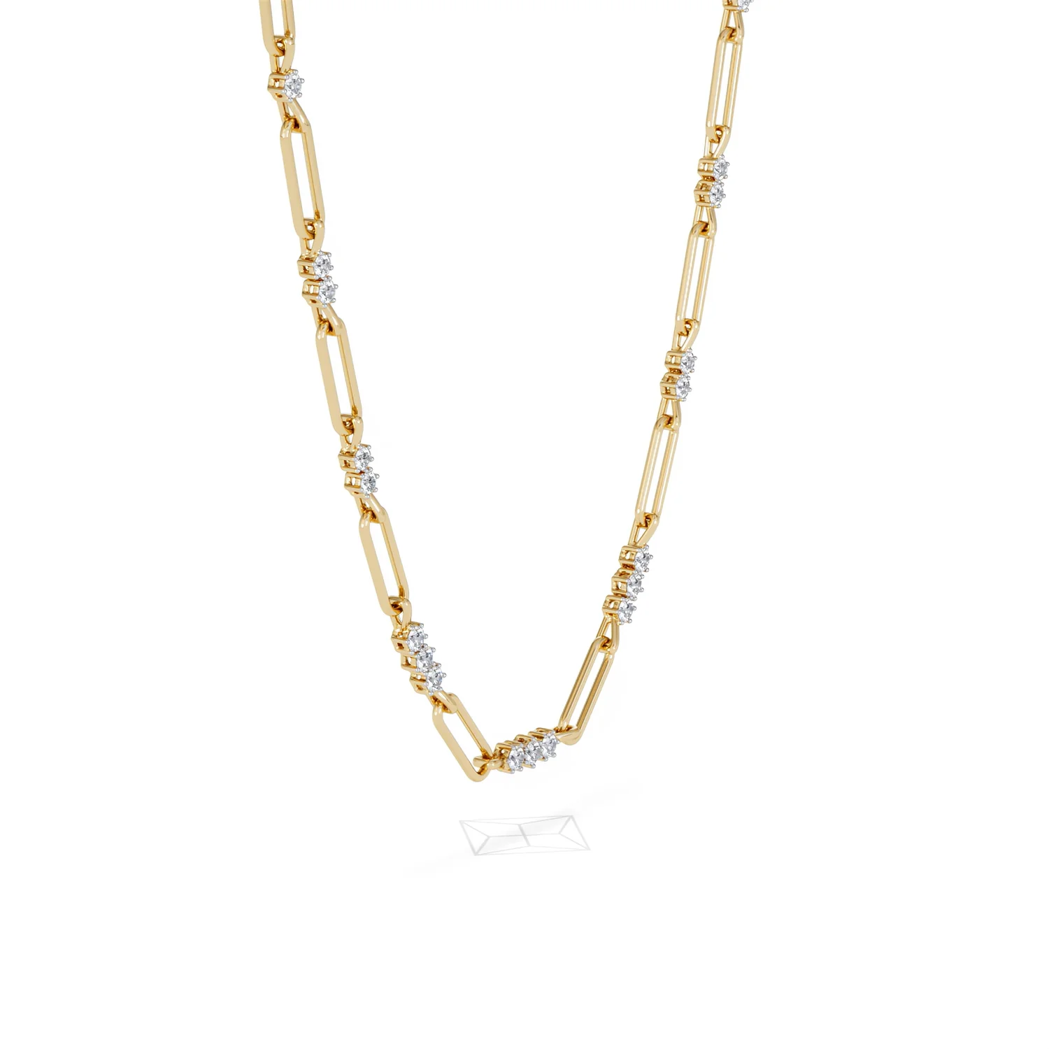 Paperclip 1.50ct Lab Diamond Link Necklace in 18K Yellow Gold - Image 21