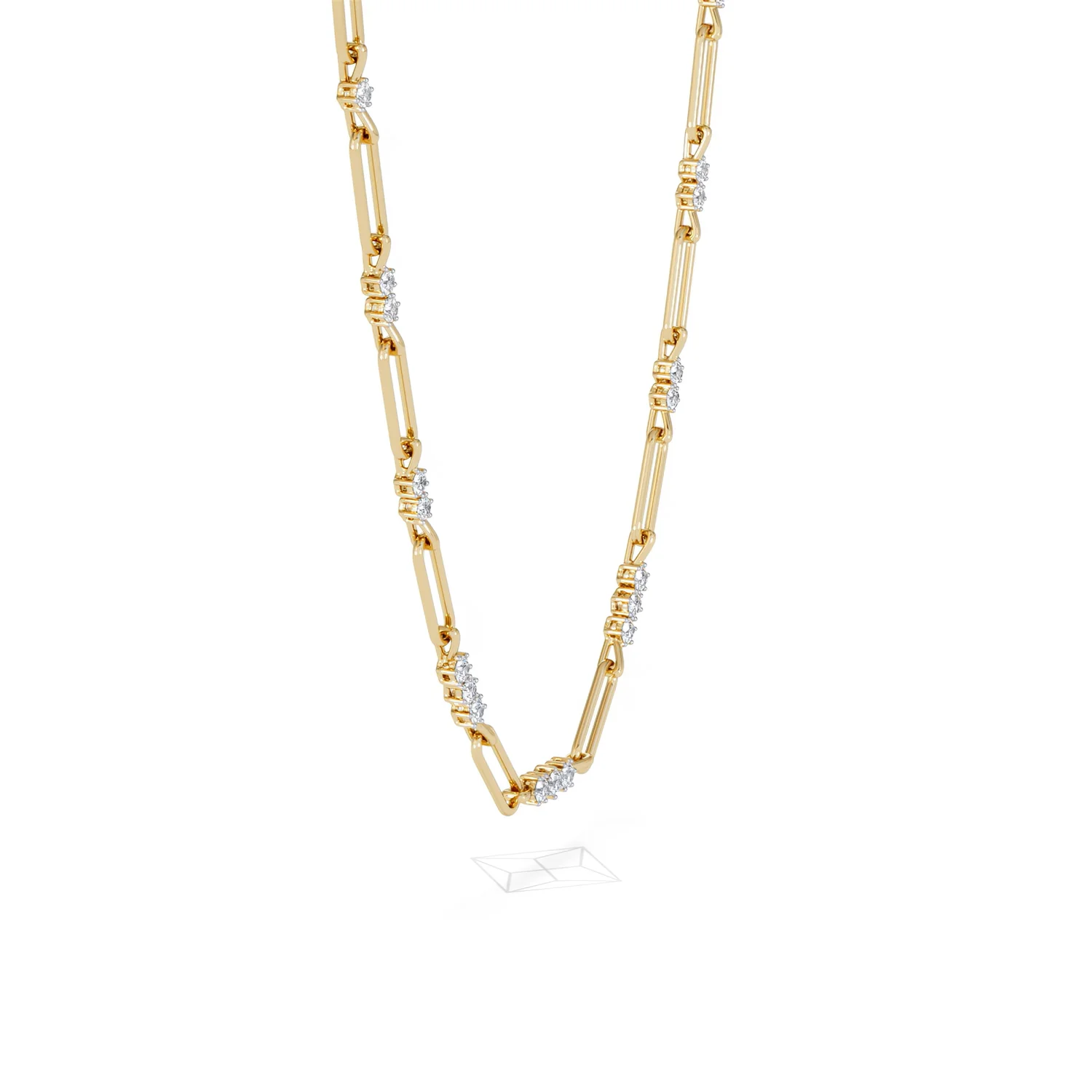 Paperclip 1.50ct Lab Diamond Link Necklace in 18K Yellow Gold - Image 23