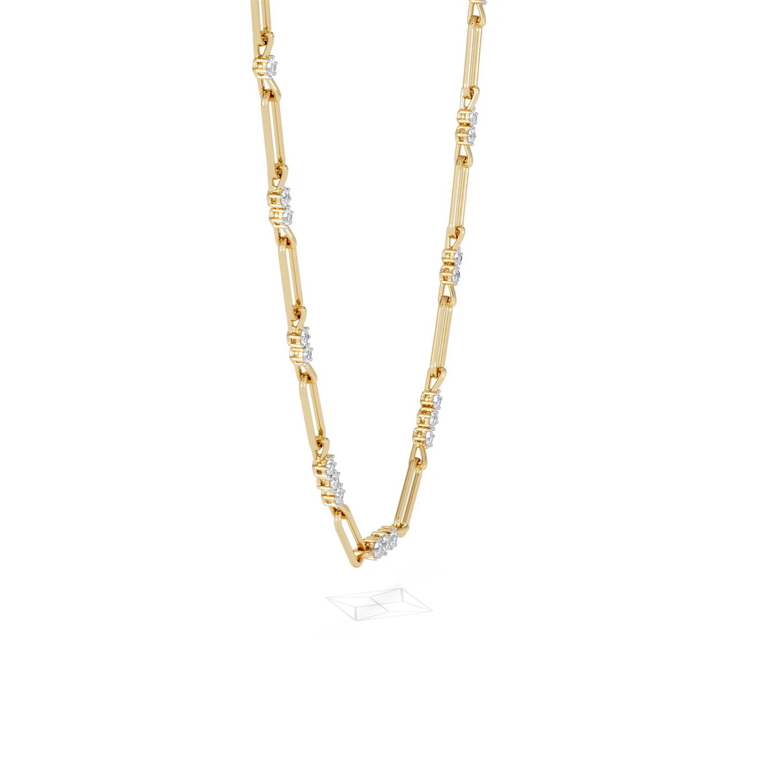 Paperclip 1.50ct Lab Diamond Link Necklace in 18K Yellow Gold - Image 24