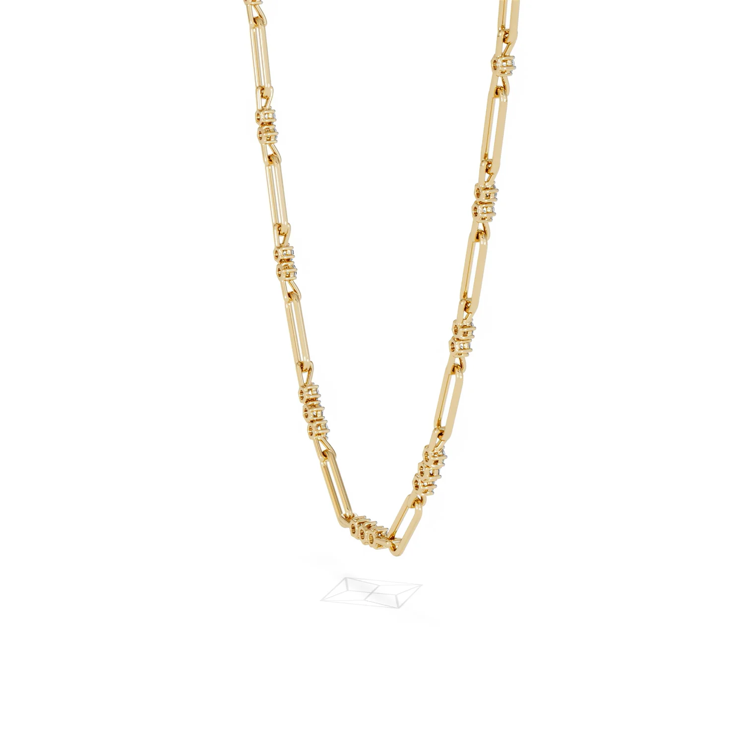Paperclip 1.50ct Lab Diamond Link Necklace in 18K Yellow Gold - Image 35