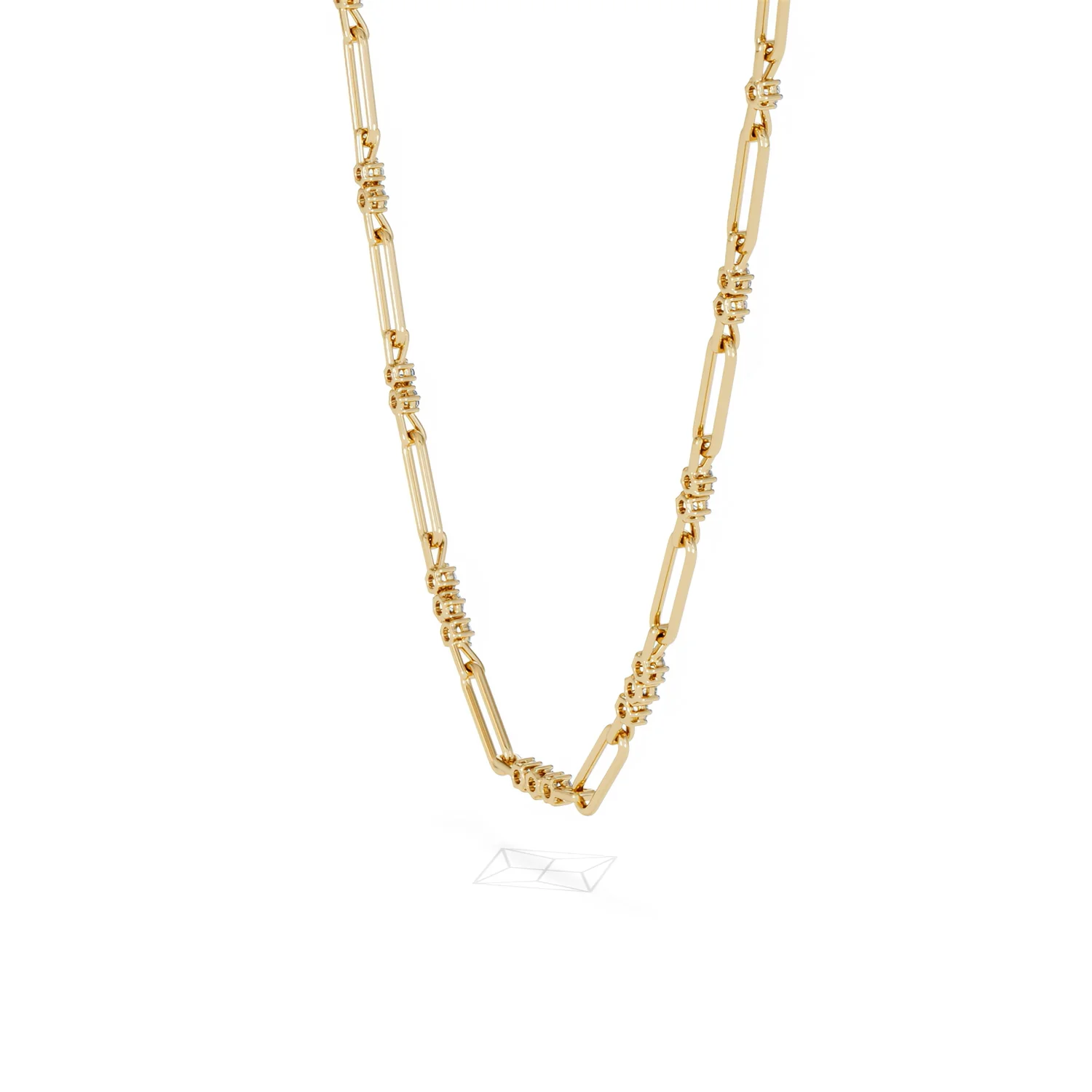 Paperclip 1.50ct Lab Diamond Link Necklace in 18K Yellow Gold - Image 36