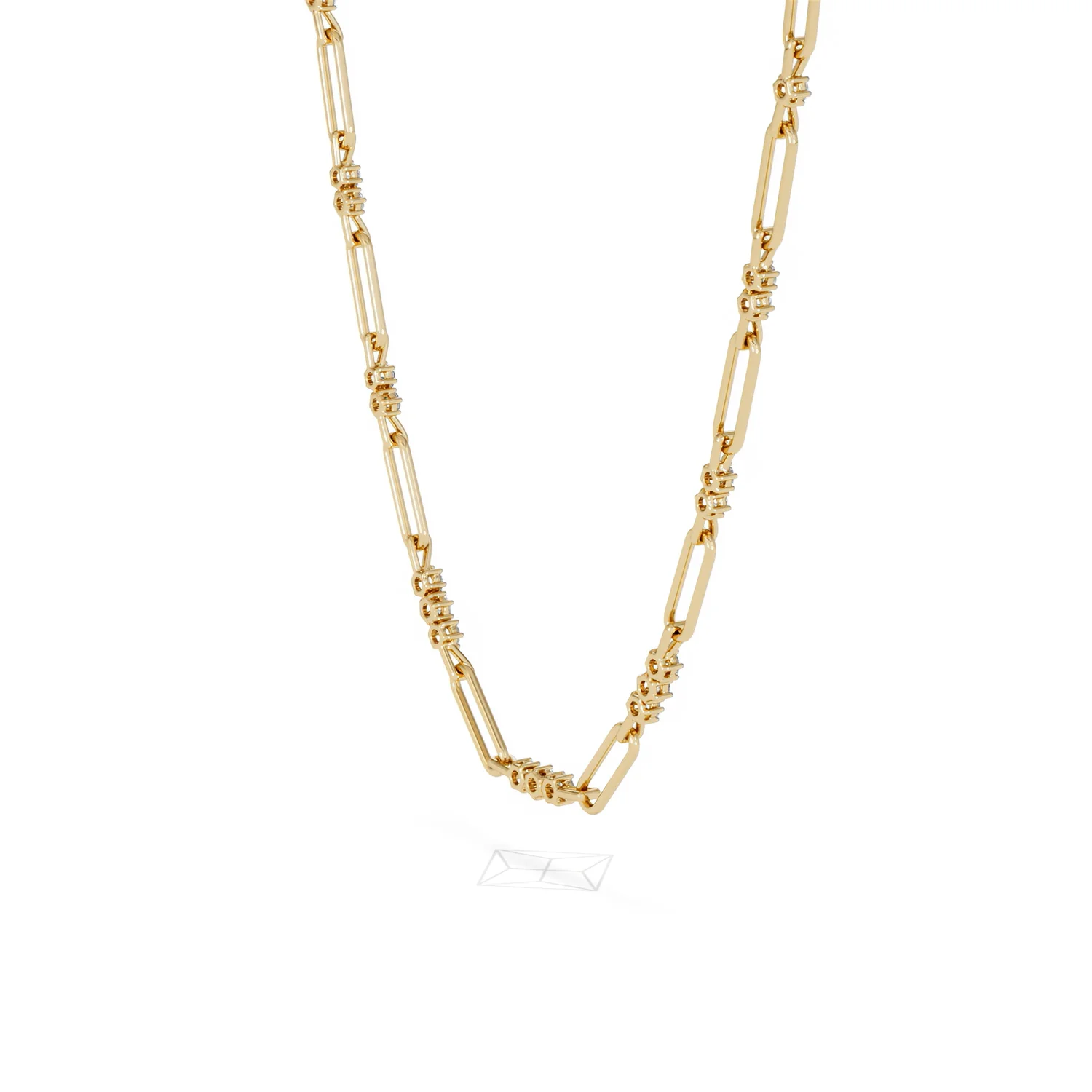 Paperclip 1.50ct Lab Diamond Link Necklace in 18K Yellow Gold - Image 37