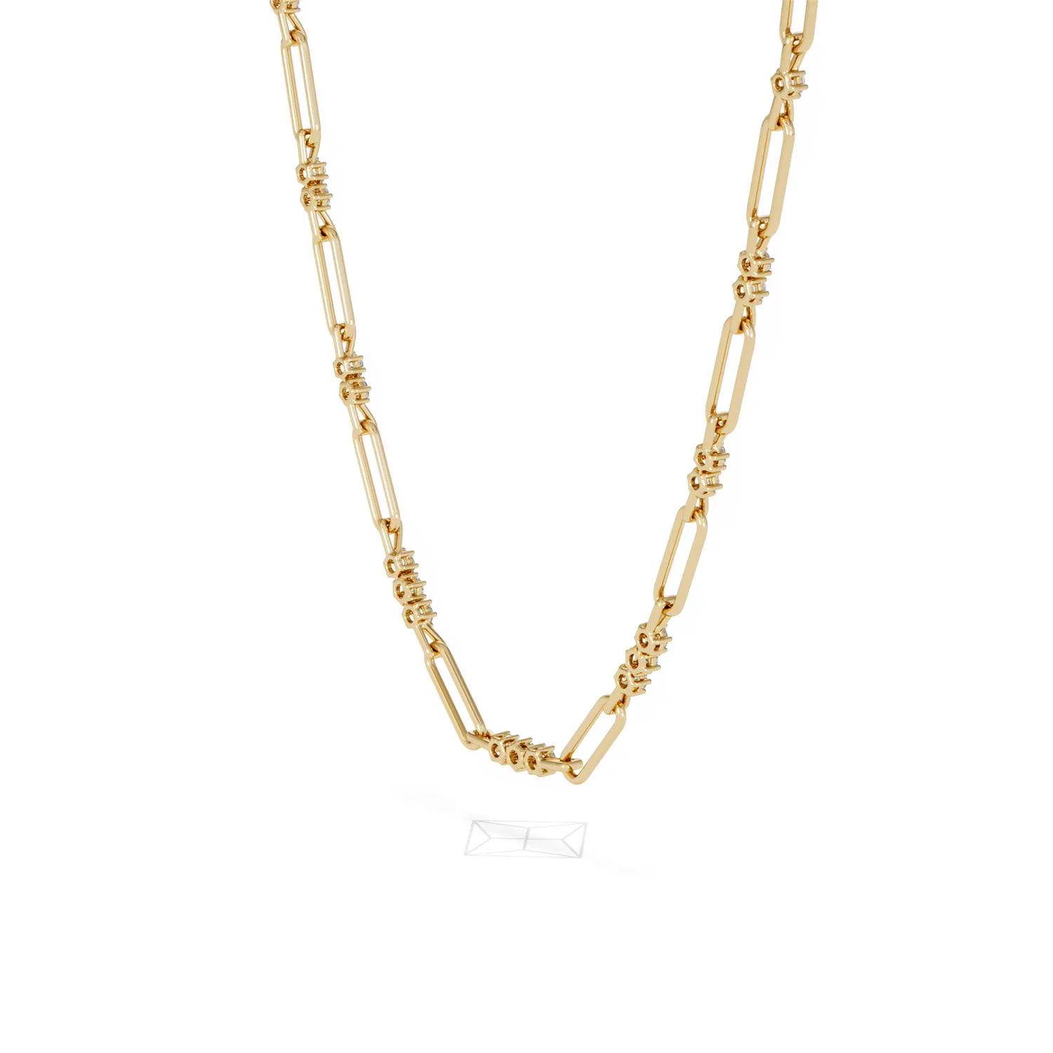 Paperclip 1.50ct Lab Diamond Link Necklace in 18K Yellow Gold - Image 38