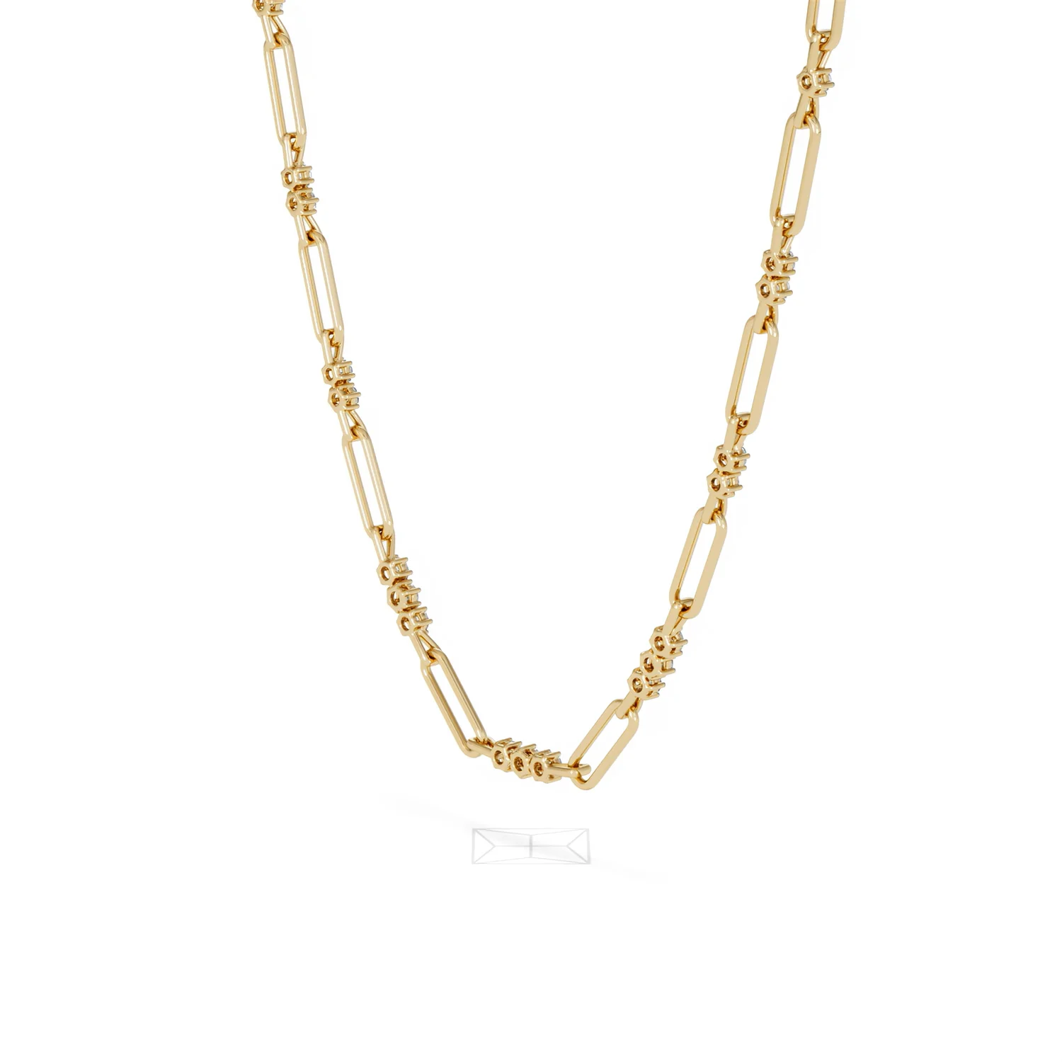 Paperclip 1.50ct Lab Diamond Link Necklace in 18K Yellow Gold - Image 39