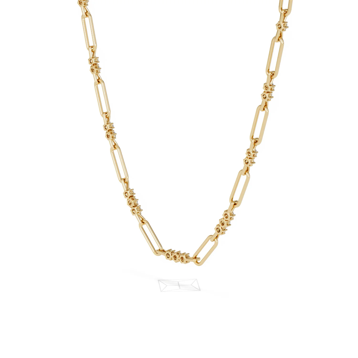 Paperclip 1.50ct Lab Diamond Link Necklace in 18K Yellow Gold - Image 40
