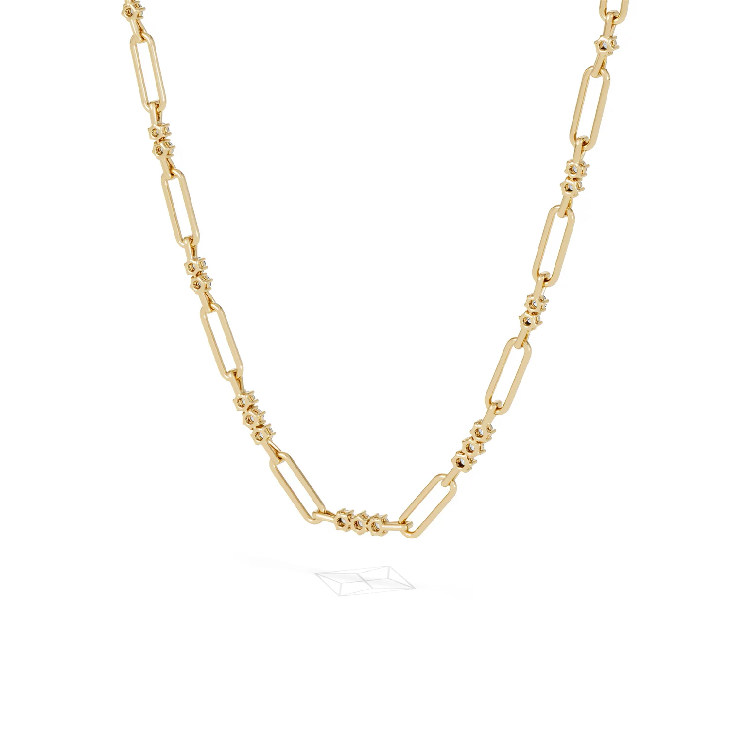 Paperclip 1.50ct Lab Diamond Link Necklace in 18K Yellow Gold - Image 43
