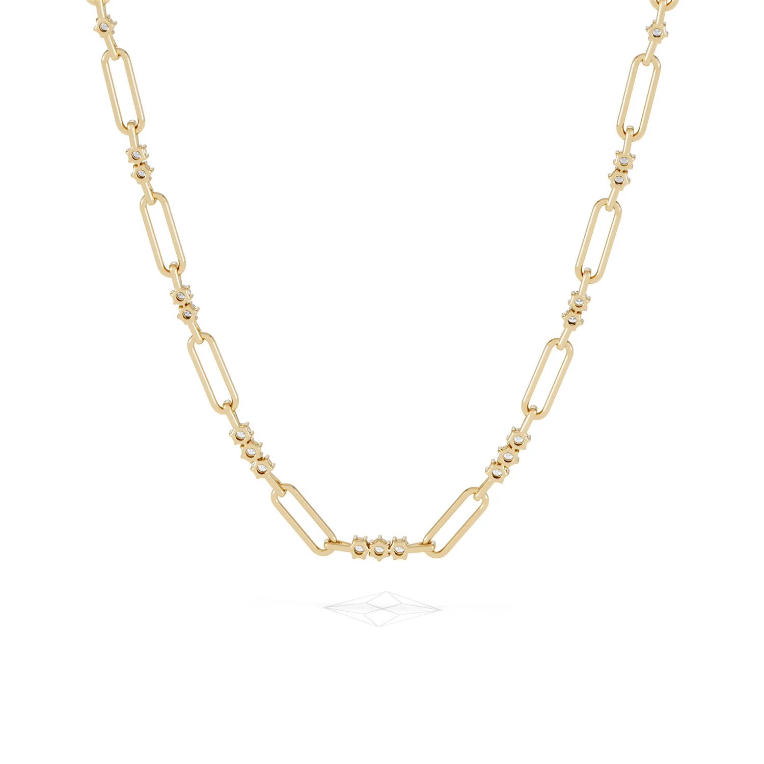 Paperclip 1.50ct Lab Diamond Link Necklace in 18K Yellow Gold - Image 48