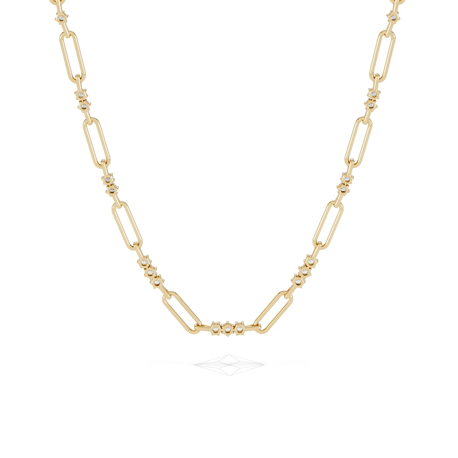 Paperclip 1.50ct Lab Diamond Link Necklace in 18K Yellow Gold - Image 49