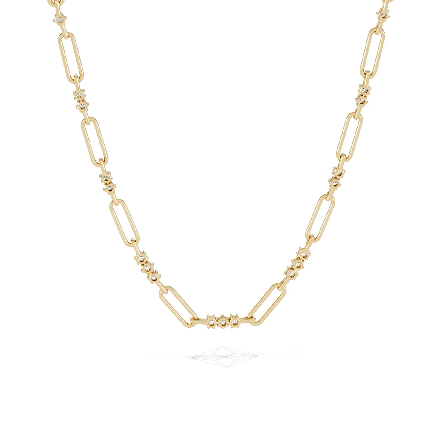 Paperclip 1.50ct Lab Diamond Link Necklace in 18K Yellow Gold - Image 50