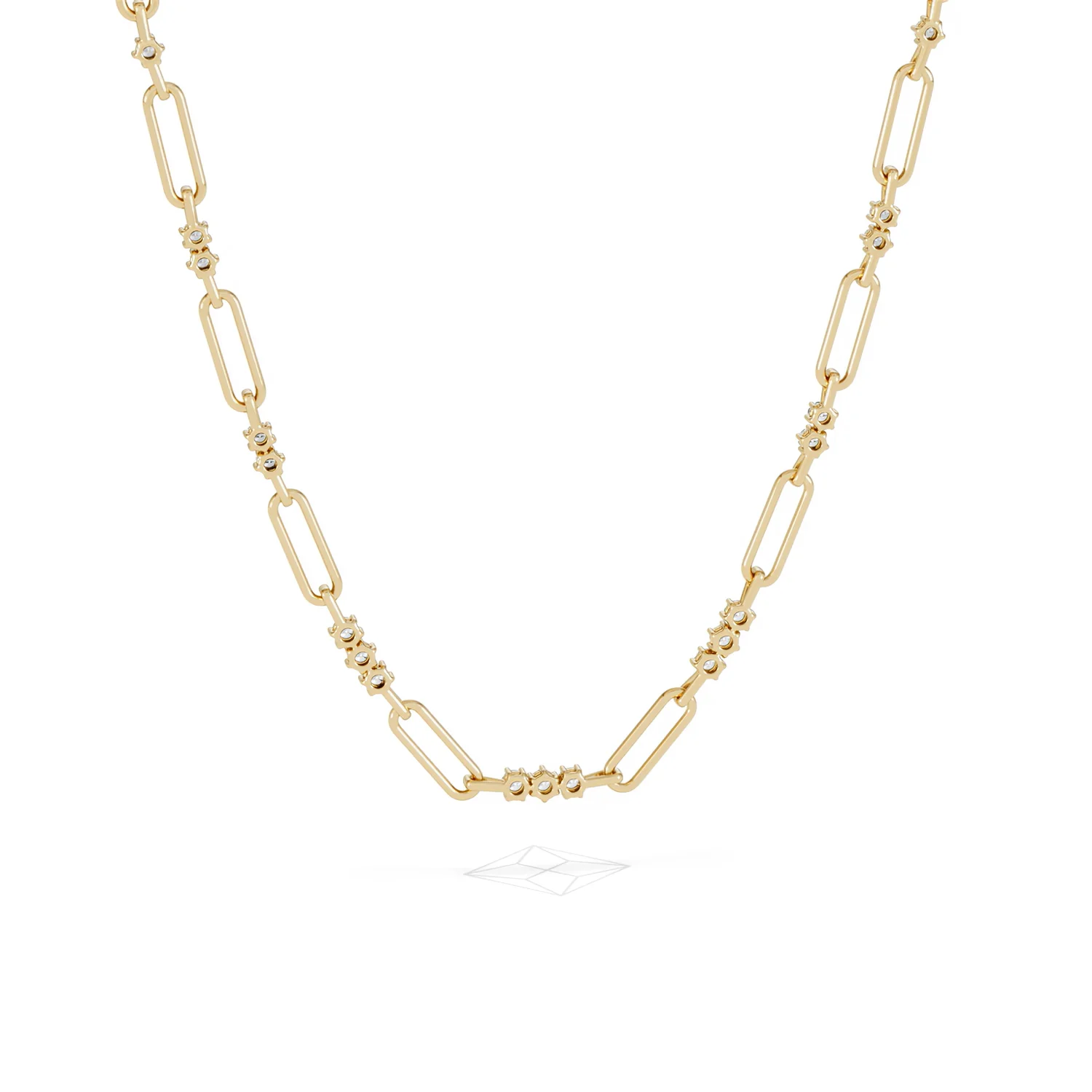 Paperclip 1.50ct Lab Diamond Link Necklace in 18K Yellow Gold - Image 51