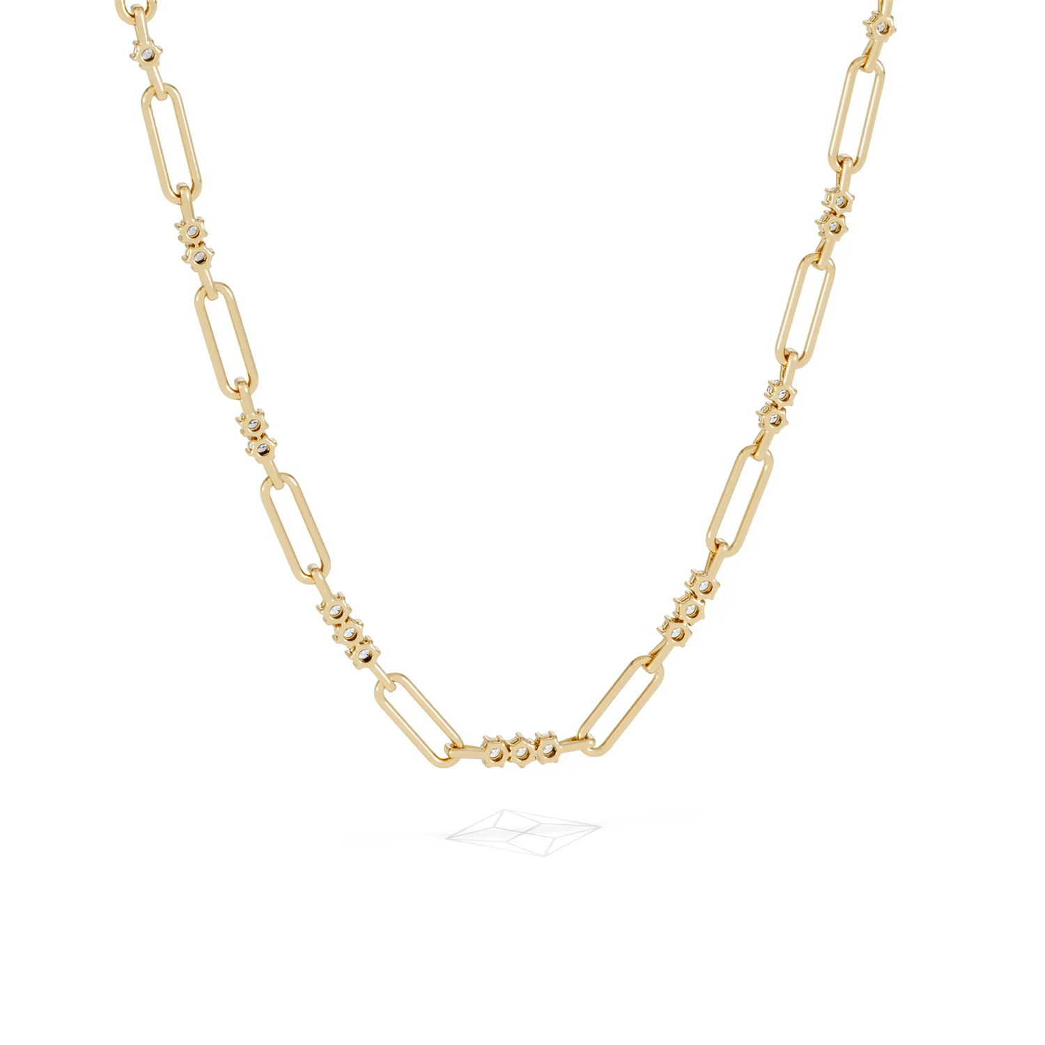 Paperclip 1.50ct Lab Diamond Link Necklace in 18K Yellow Gold - Image 52