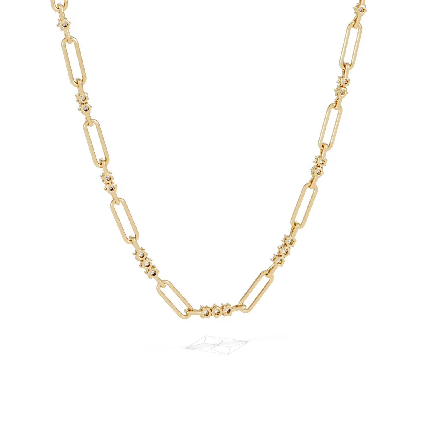 Paperclip 1.50ct Lab Diamond Link Necklace in 18K Yellow Gold - Image 53