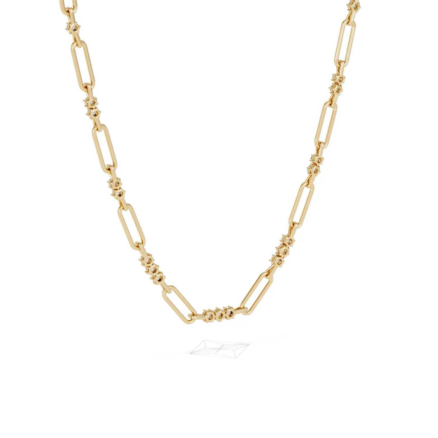 Paperclip 1.50ct Lab Diamond Link Necklace in 18K Yellow Gold - Image 55