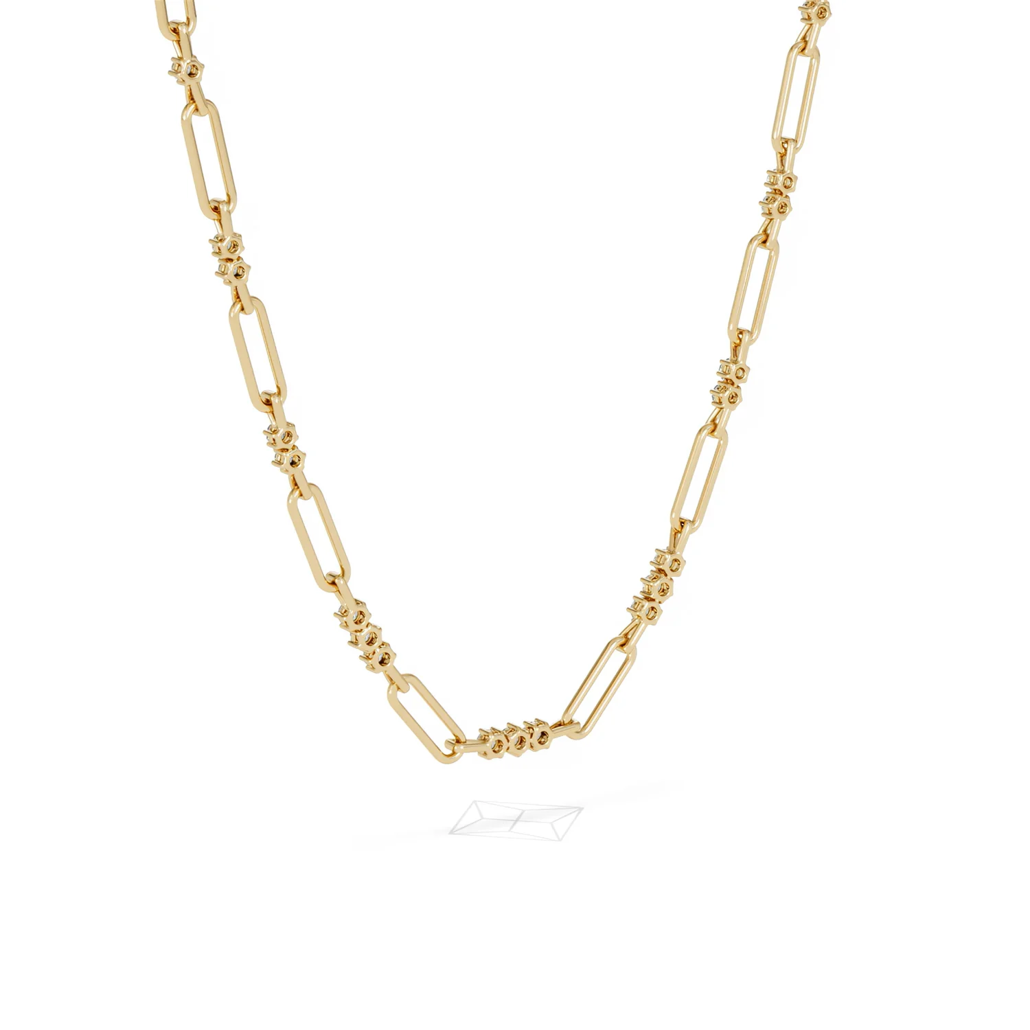 Paperclip 1.50ct Lab Diamond Link Necklace in 18K Yellow Gold - Image 56
