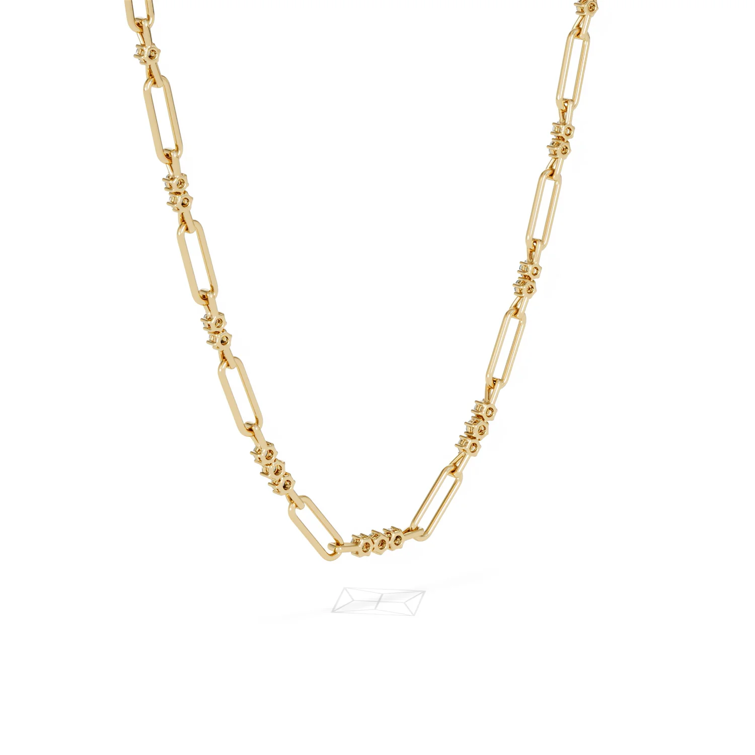 Paperclip 1.50ct Lab Diamond Link Necklace in 18K Yellow Gold - Image 57
