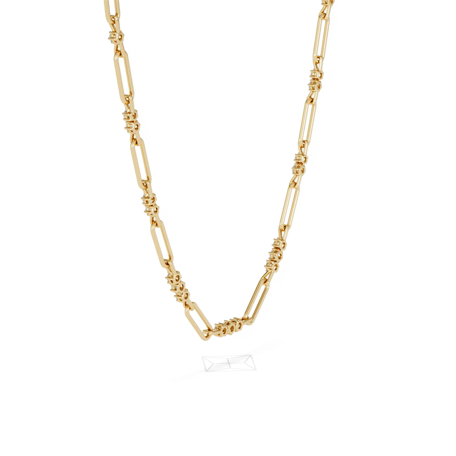 Paperclip 1.50ct Lab Diamond Link Necklace in 18K Yellow Gold - Image 60