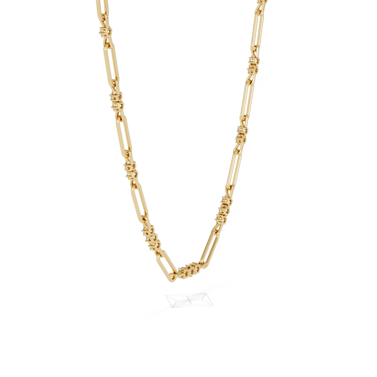 Paperclip 1.50ct Lab Diamond Link Necklace in 18K Yellow Gold - Image 61