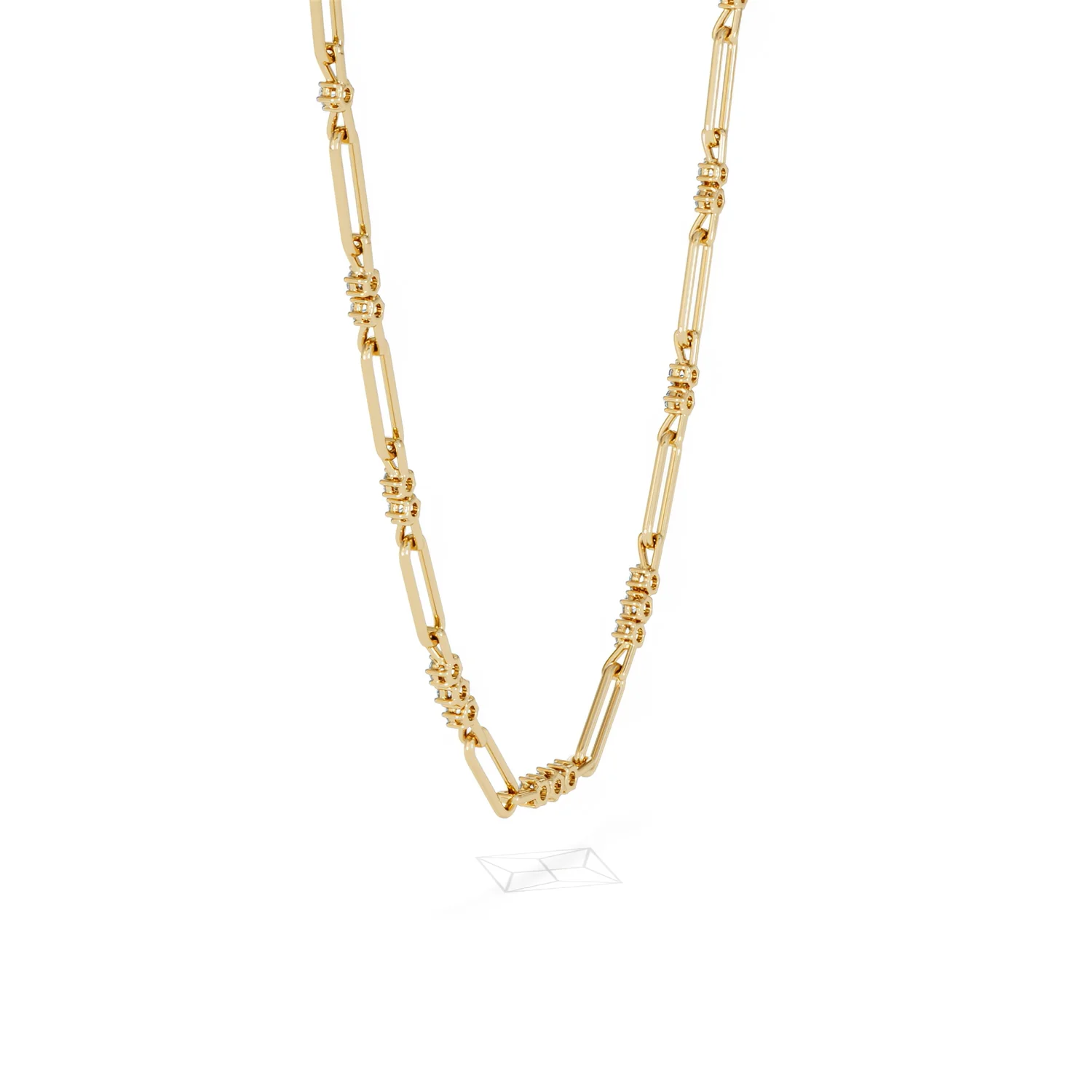 Paperclip 1.50ct Lab Diamond Link Necklace in 18K Yellow Gold - Image 62