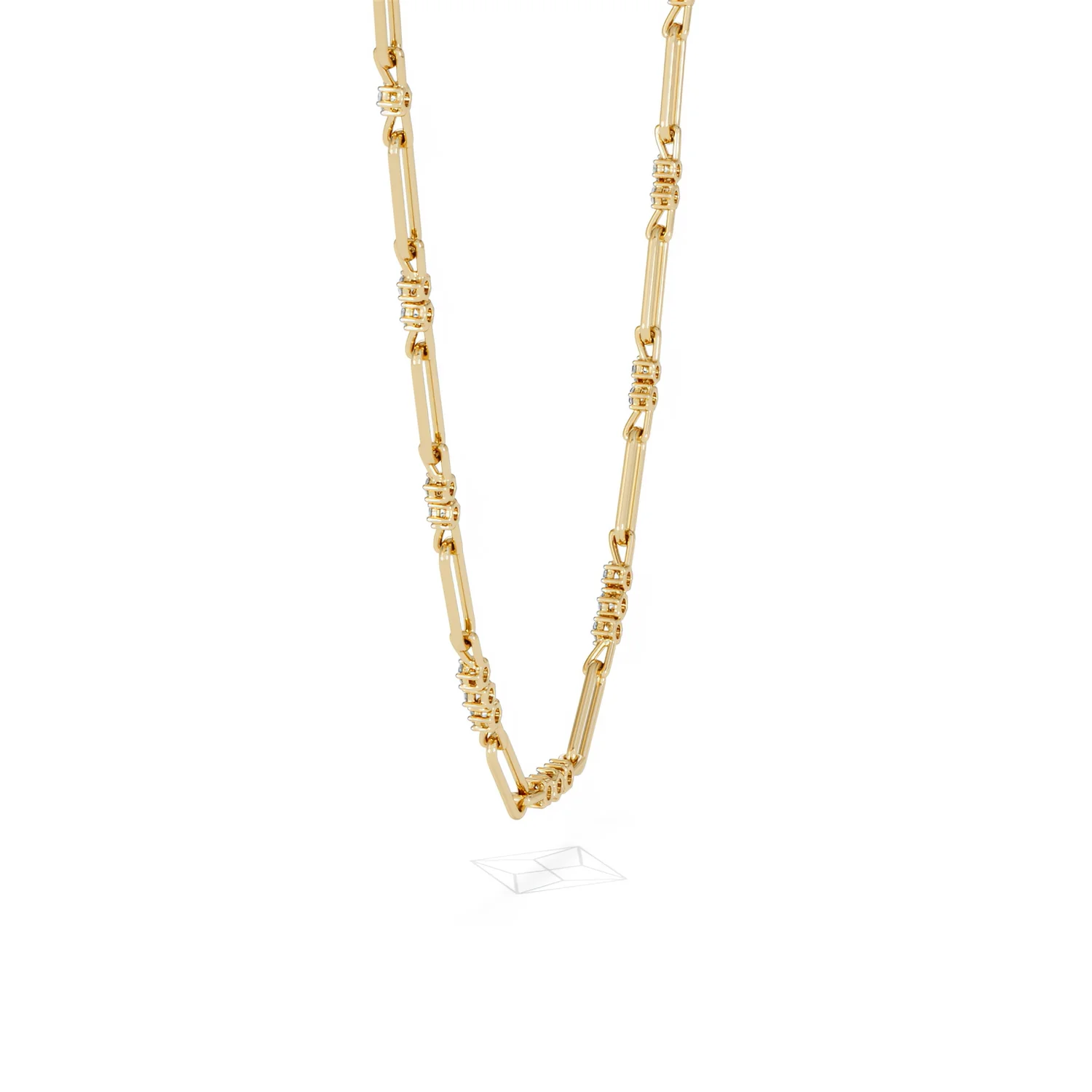 Paperclip 1.50ct Lab Diamond Link Necklace in 18K Yellow Gold - Image 64