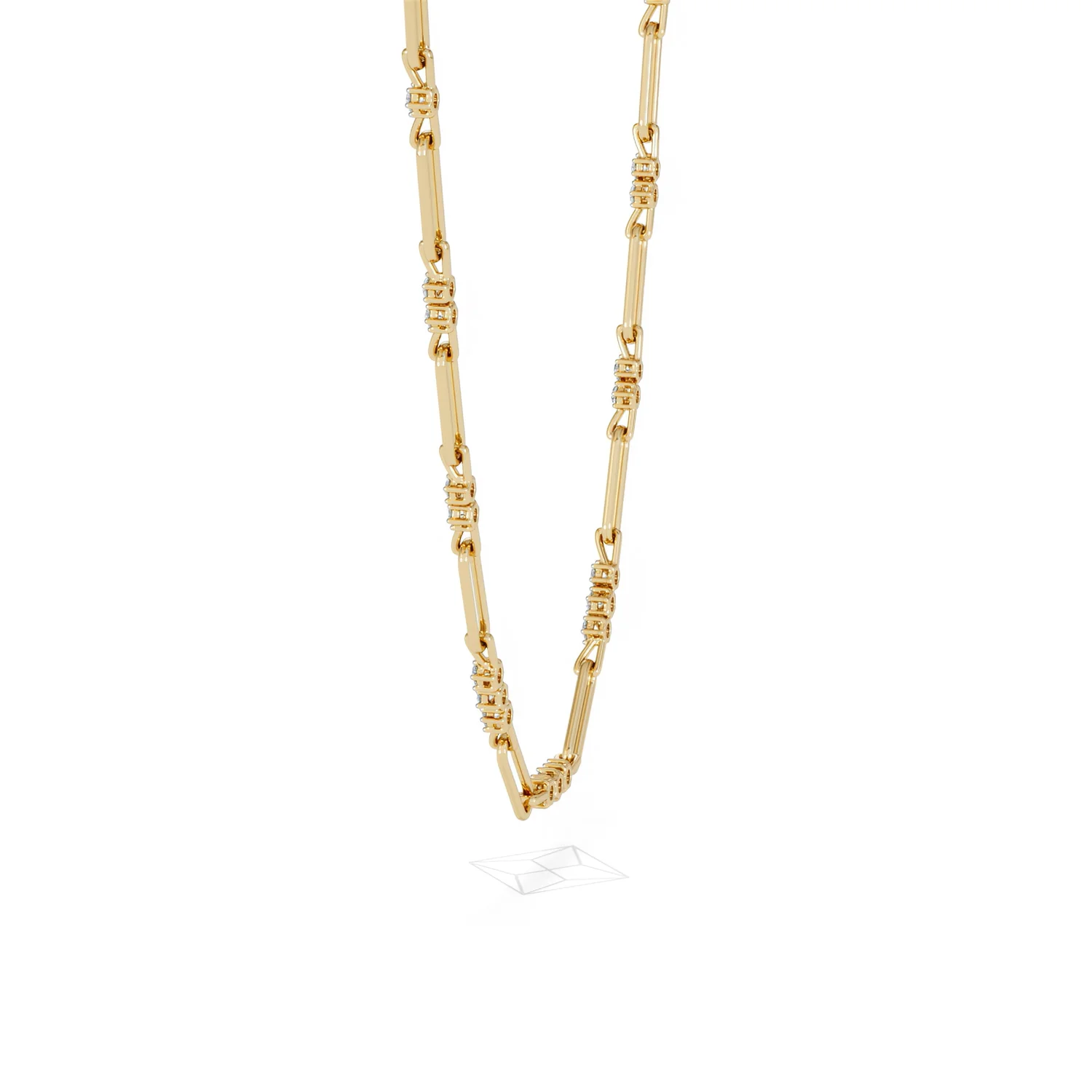 Paperclip 1.50ct Lab Diamond Link Necklace in 18K Yellow Gold - Image 65