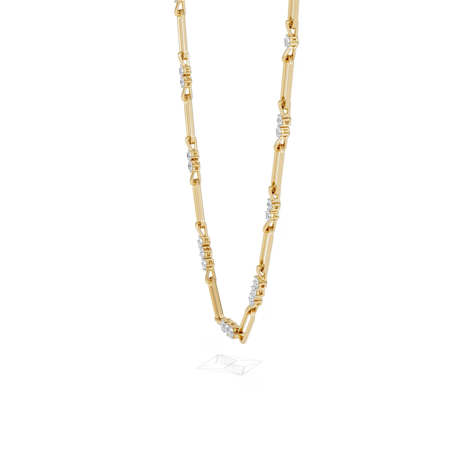 Paperclip 1.50ct Lab Diamond Link Necklace in 18K Yellow Gold - Image 73