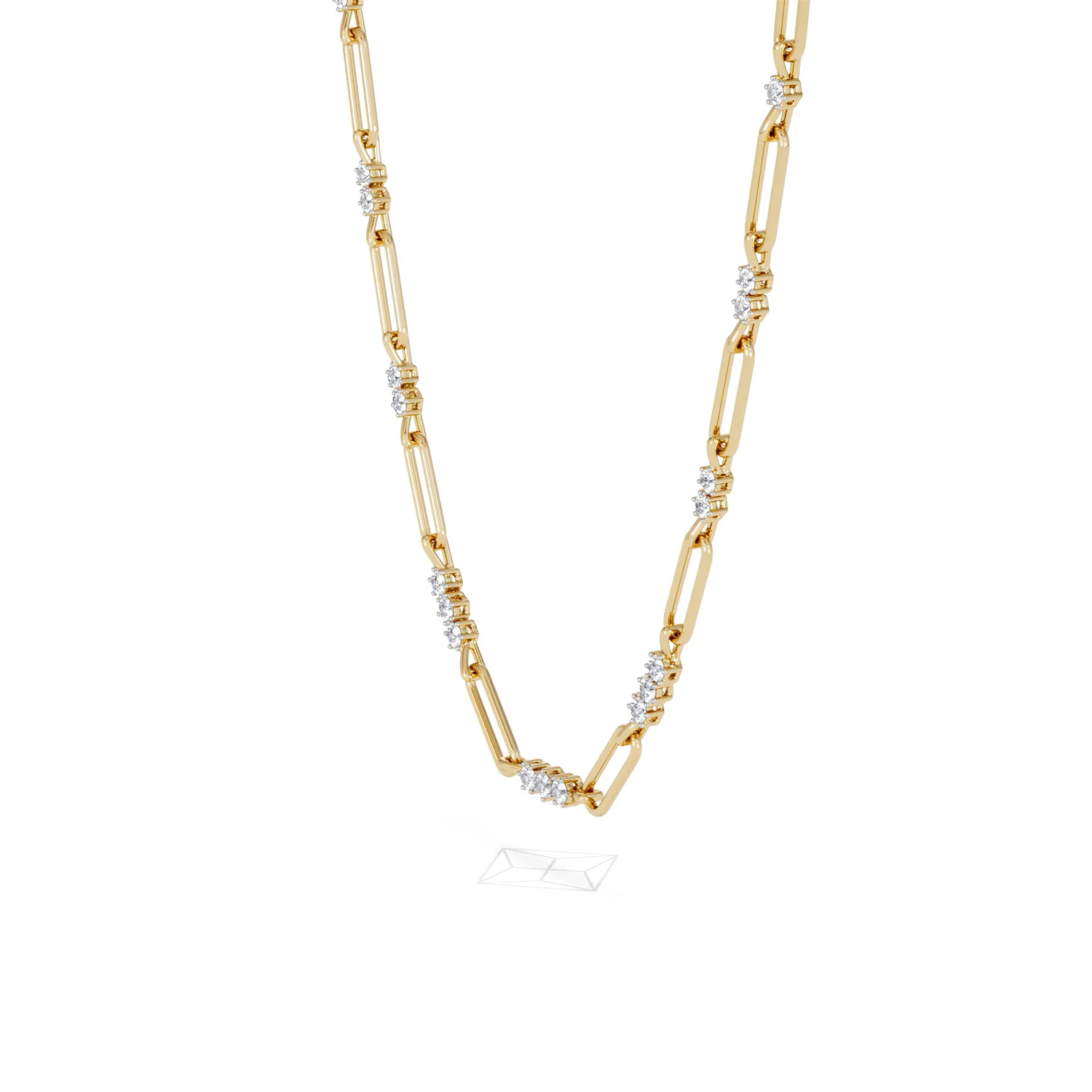 Paperclip 1.50ct Lab Diamond Link Necklace in 18K Yellow Gold - Image 76