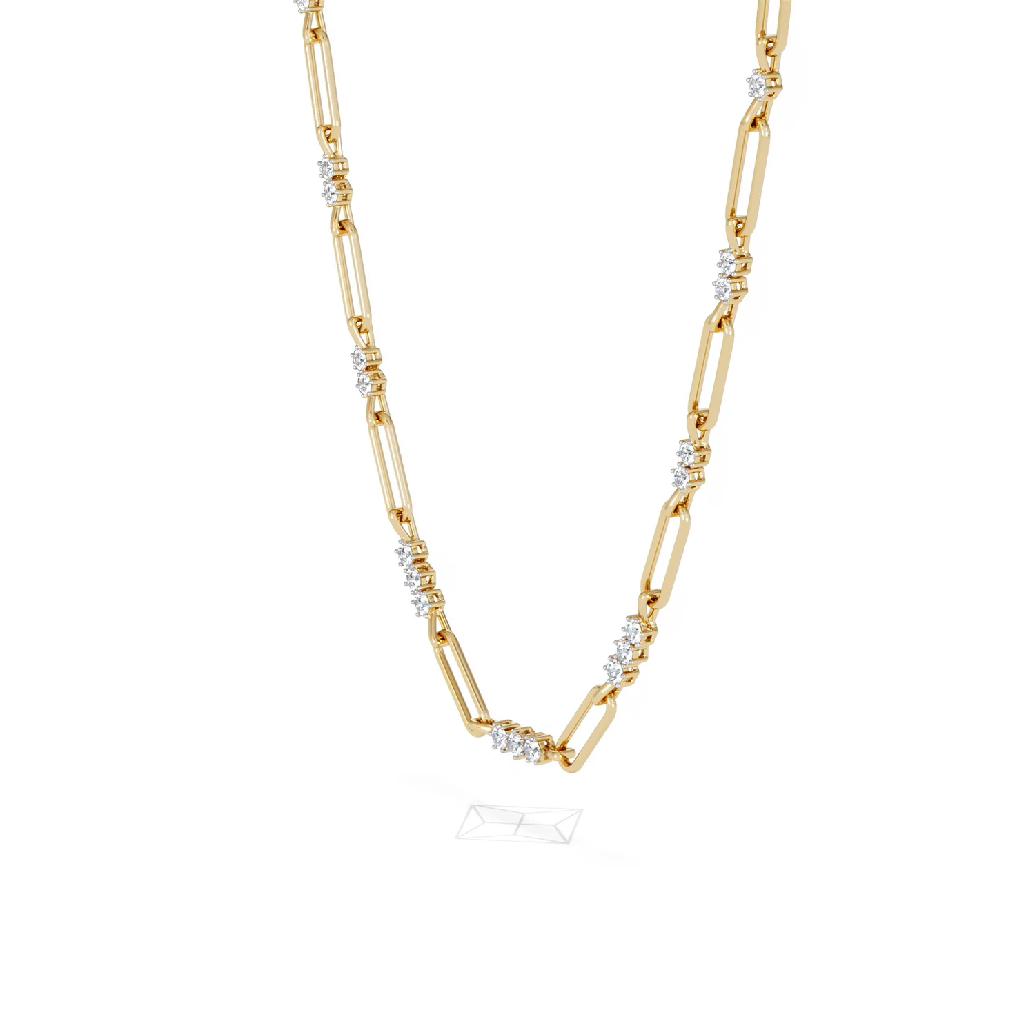 Paperclip 1.50ct Lab Diamond Link Necklace in 18K Yellow Gold - Image 77