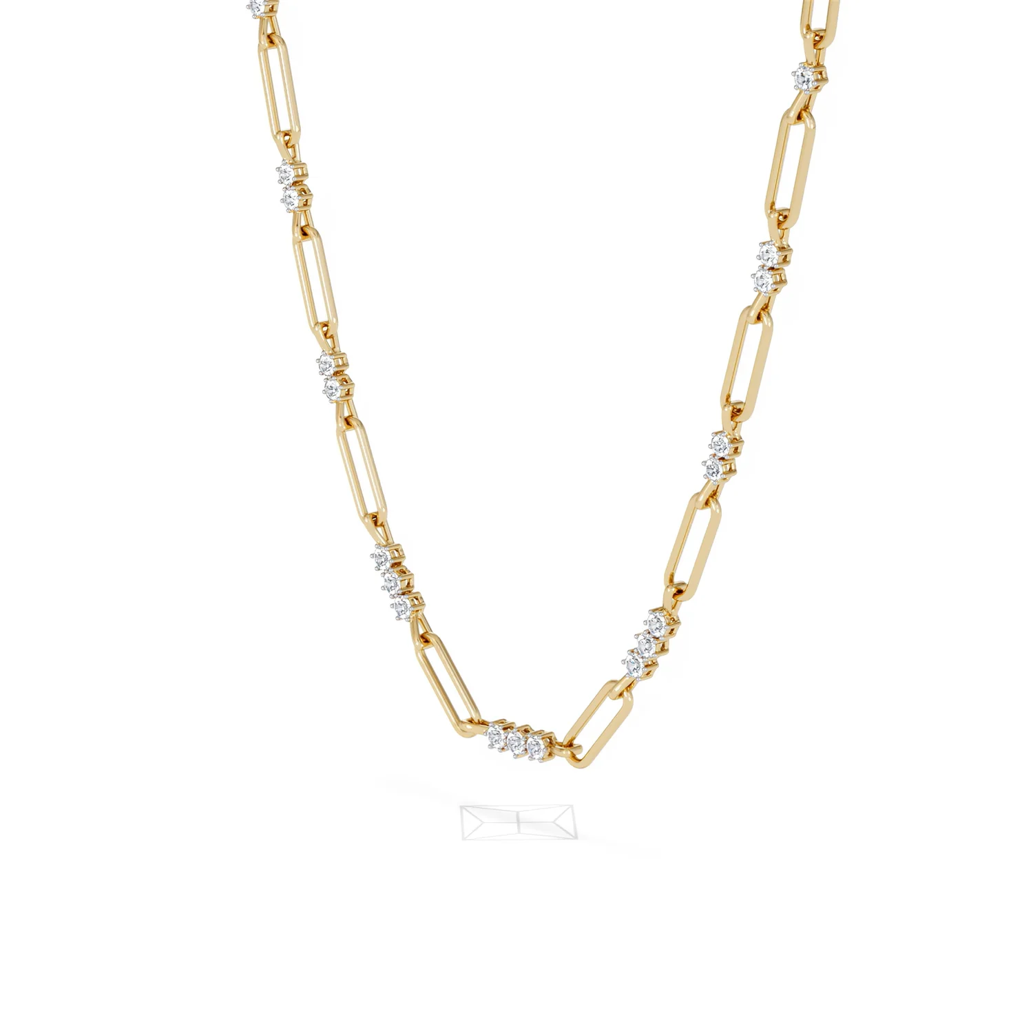 Paperclip 1.50ct Lab Diamond Link Necklace in 18K Yellow Gold - Image 79