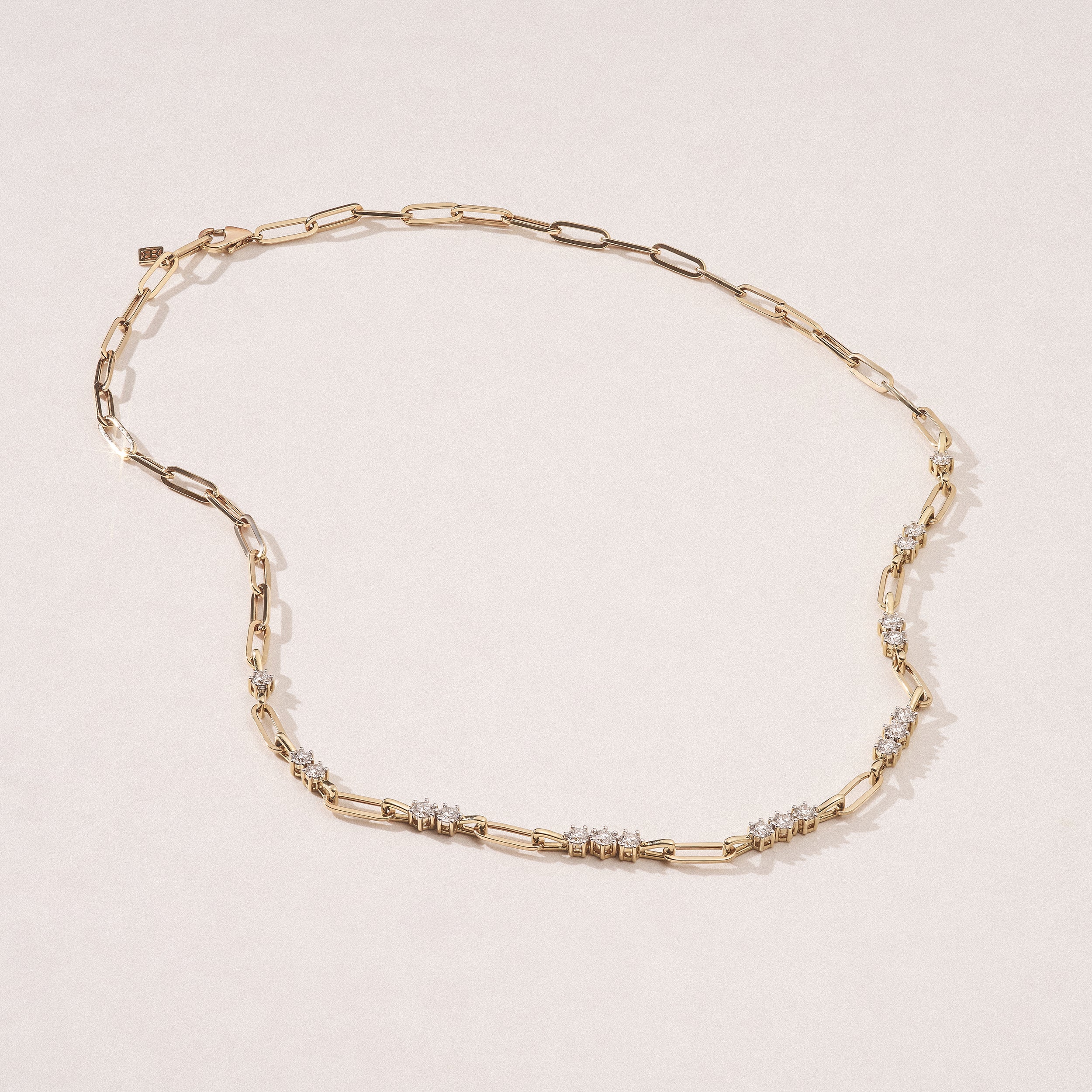 Paperclip 1.50ct Lab Diamond Link Necklace in 18K Yellow Gold - Image 8