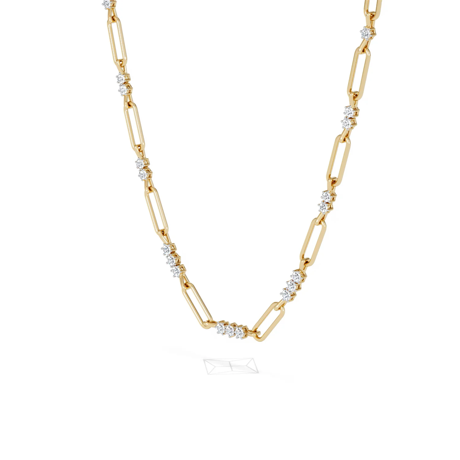 Paperclip 1.50ct Lab Diamond Link Necklace in 18K Yellow Gold - Image 80