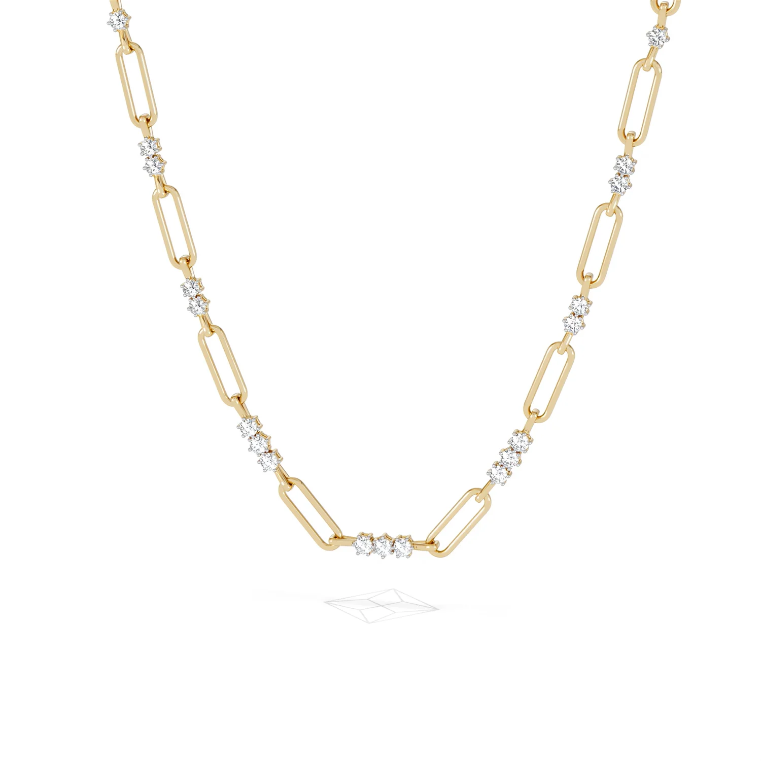 Paperclip 1.50ct Lab Diamond Link Necklace in 18K Yellow Gold - Image 86