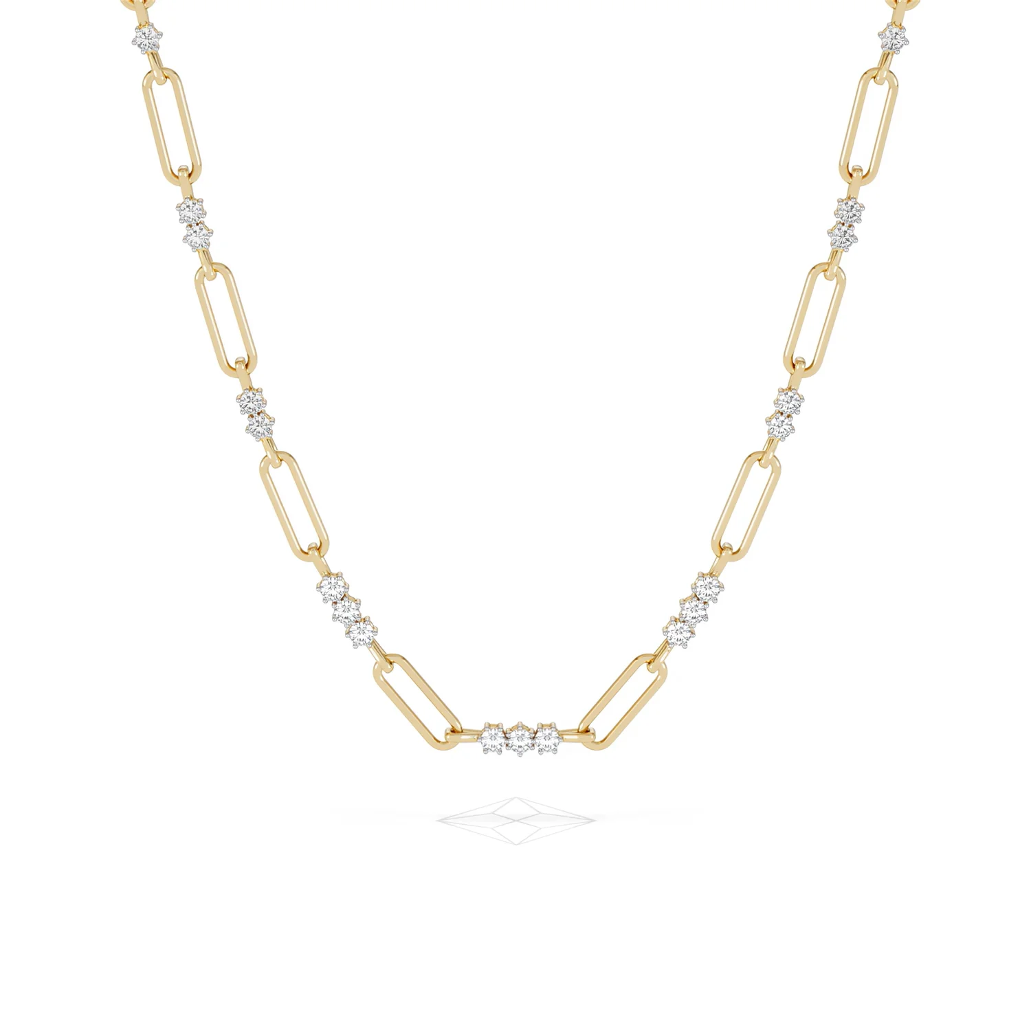 Paperclip 1.50ct Lab Diamond Link Necklace in 18K Yellow Gold - Image 9