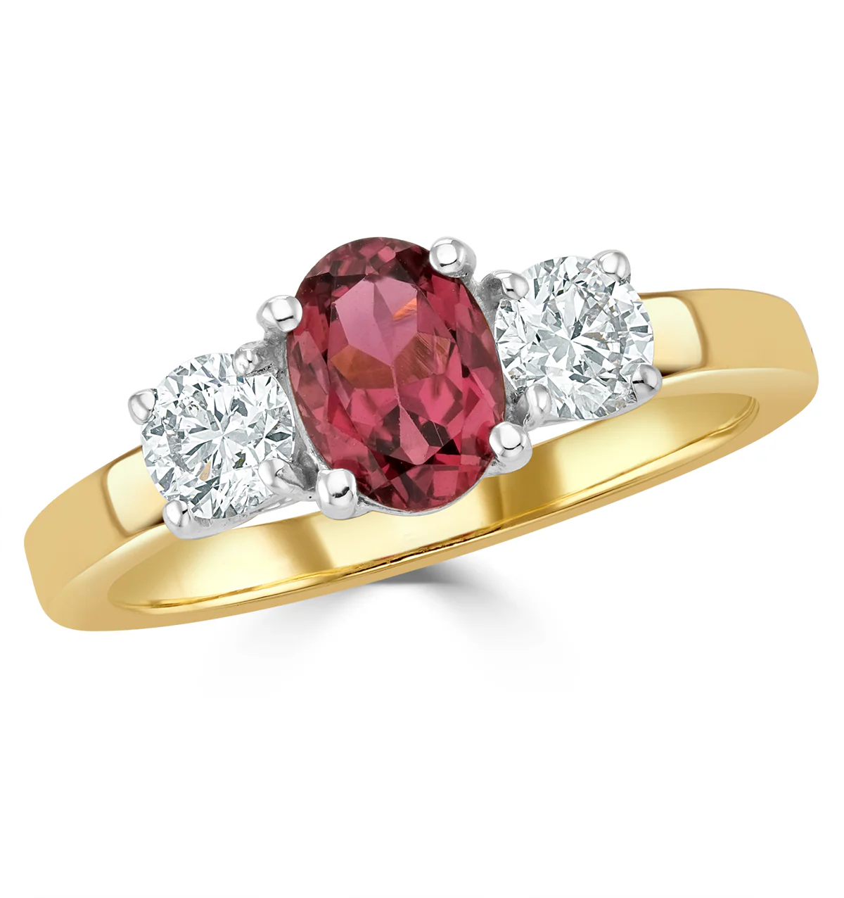 Pink Tourmaline 0.80CT and Diamond Ring in 18K Gold - FET23 - Image 2