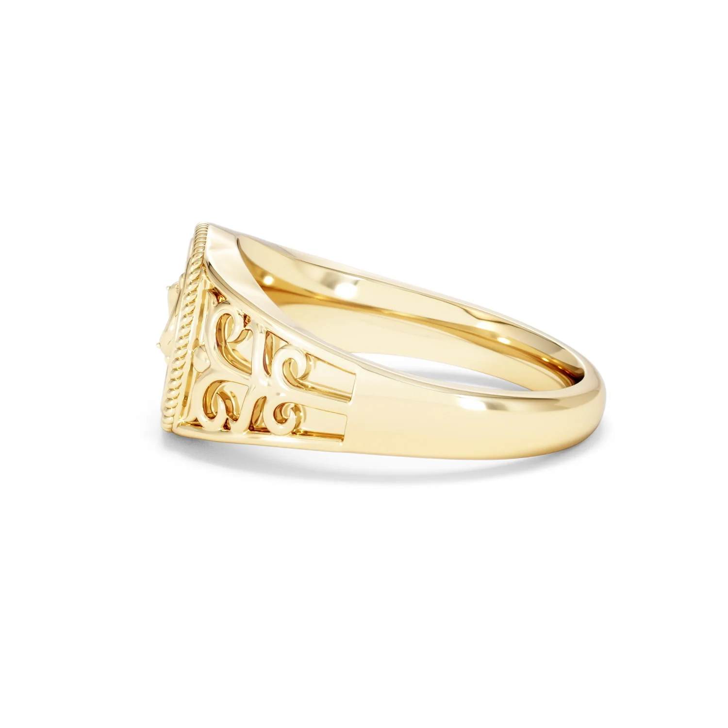 Pisces Zodiac 0.01ct Lab Diamond Signet Ring in 18K Gold Vermeil - Image 67