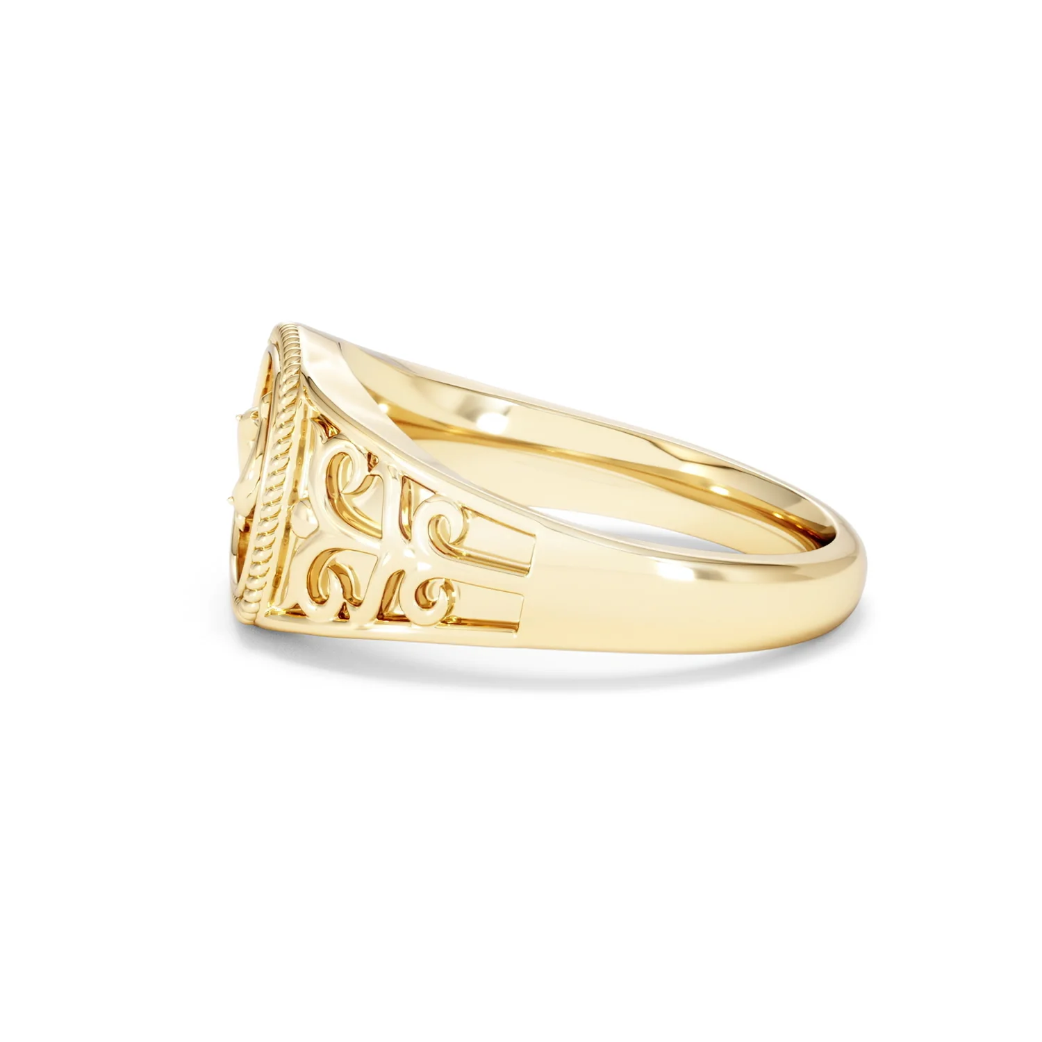 Pisces Zodiac 0.01ct Lab Diamond Signet Ring in 18K Gold Vermeil - Image 68