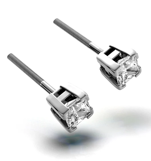 Platinum Princess Lab Diamond Earrings - 0.50CT - F/VS - 3.4mm - Image 2
