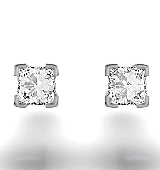 Platinum Princess Lab Diamond Earrings - 0.50CT - F/VS - 3.4mm - Image 3