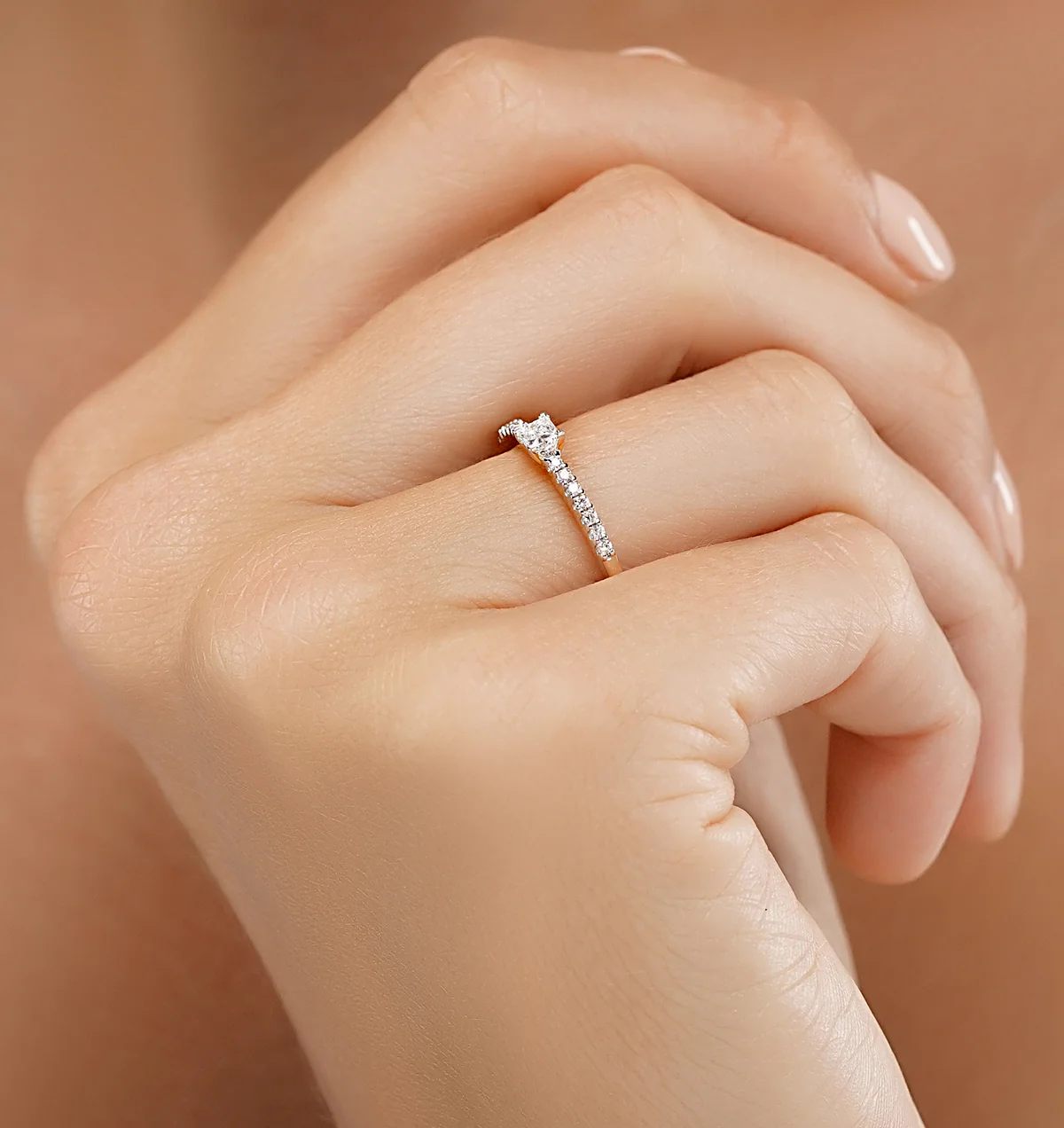 Princess Cut Lab Diamond Engagement Ring 0.25ct H/Si in 9K Gold - Image 3