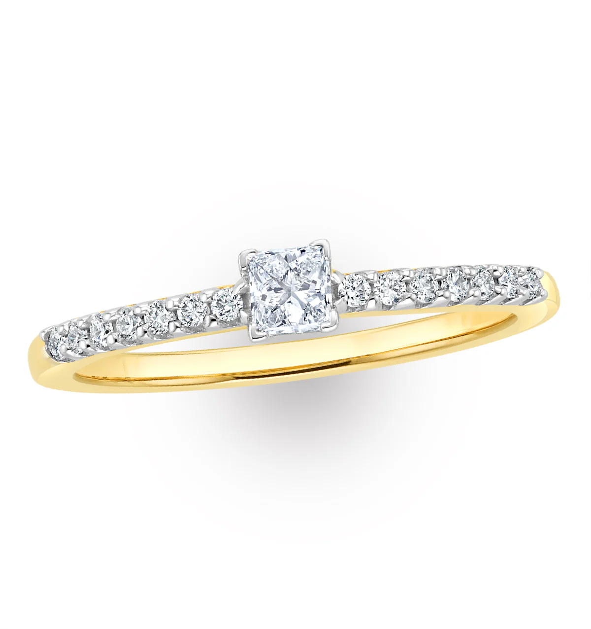 Princess Cut Lab Diamond Engagement Ring 0.25ct H/Si in 9K Gold - Image 4