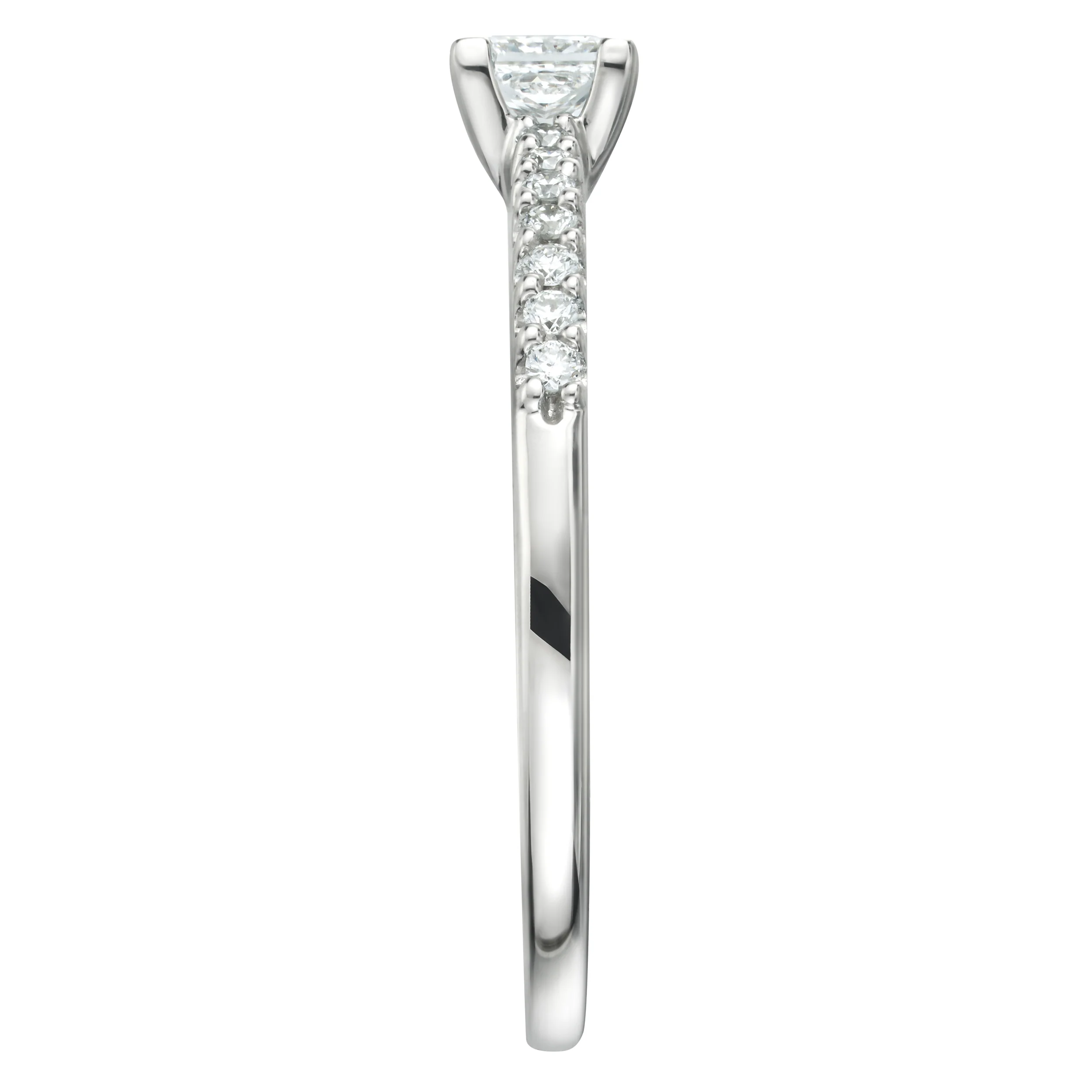 Princess Cut Lab Diamond Engagement Ring 0.50ct H/Si in 9K White Gold - Image 4