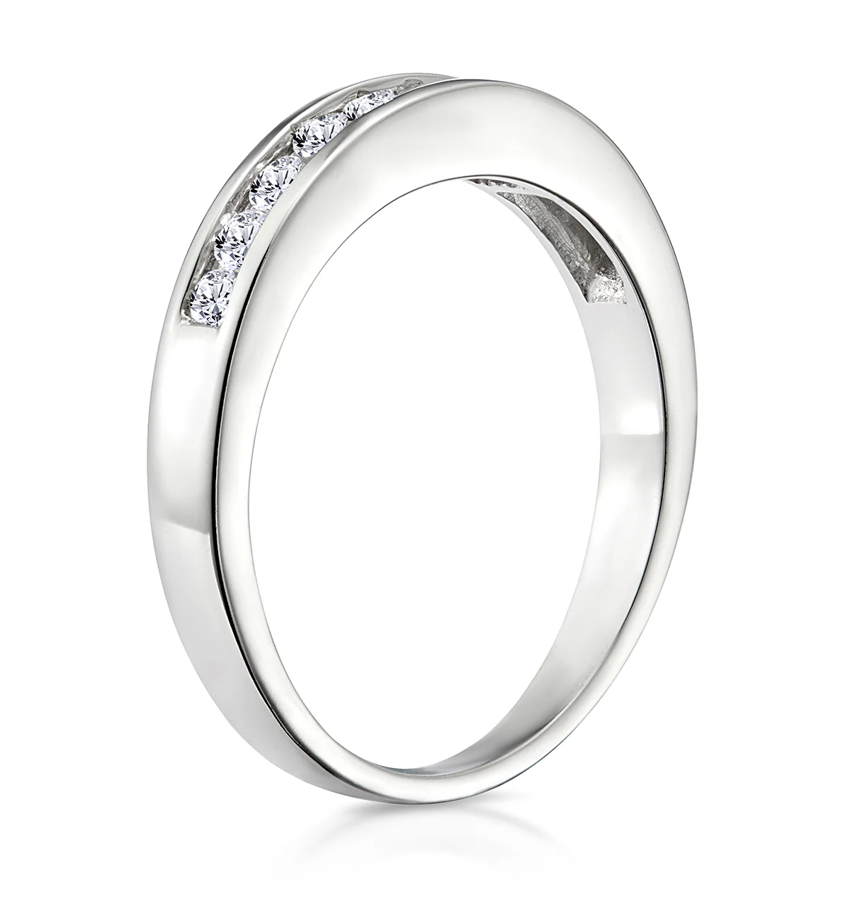 Rae 0.50CT Diamond Half Eternity Ring 9K White Gold - Image 3
