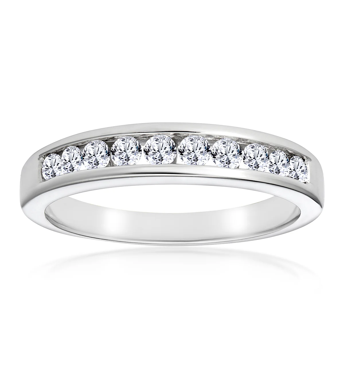 Rae 0.50CT Lab Diamond Half Eternity Ring 9K White Gold - Image 2