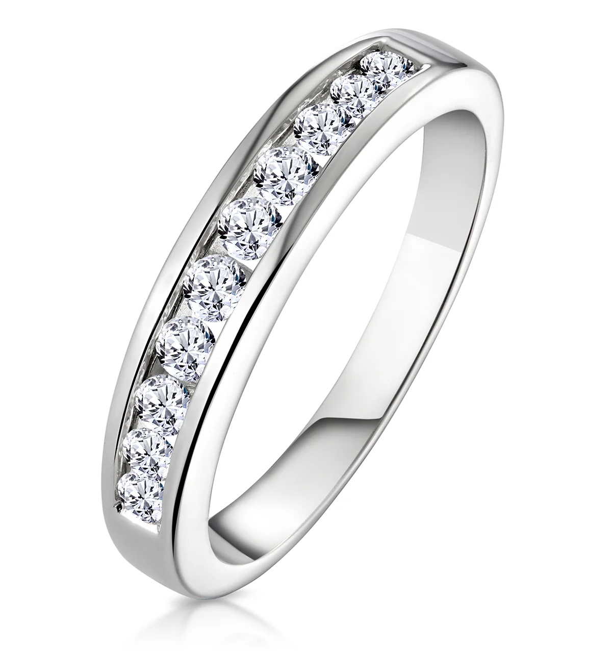 Rae 18K White Gold Lab Diamond Half Band Eternity Ring 0.50CT G/VS