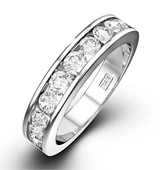 Rae 18K White Gold Lab Diamond Half Band Eternity Ring 1.00CT H/SI