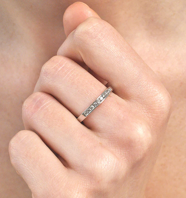 Rae Platinum Diamond Half Band Eternity Ring 0.25CT H/SI - Image 4