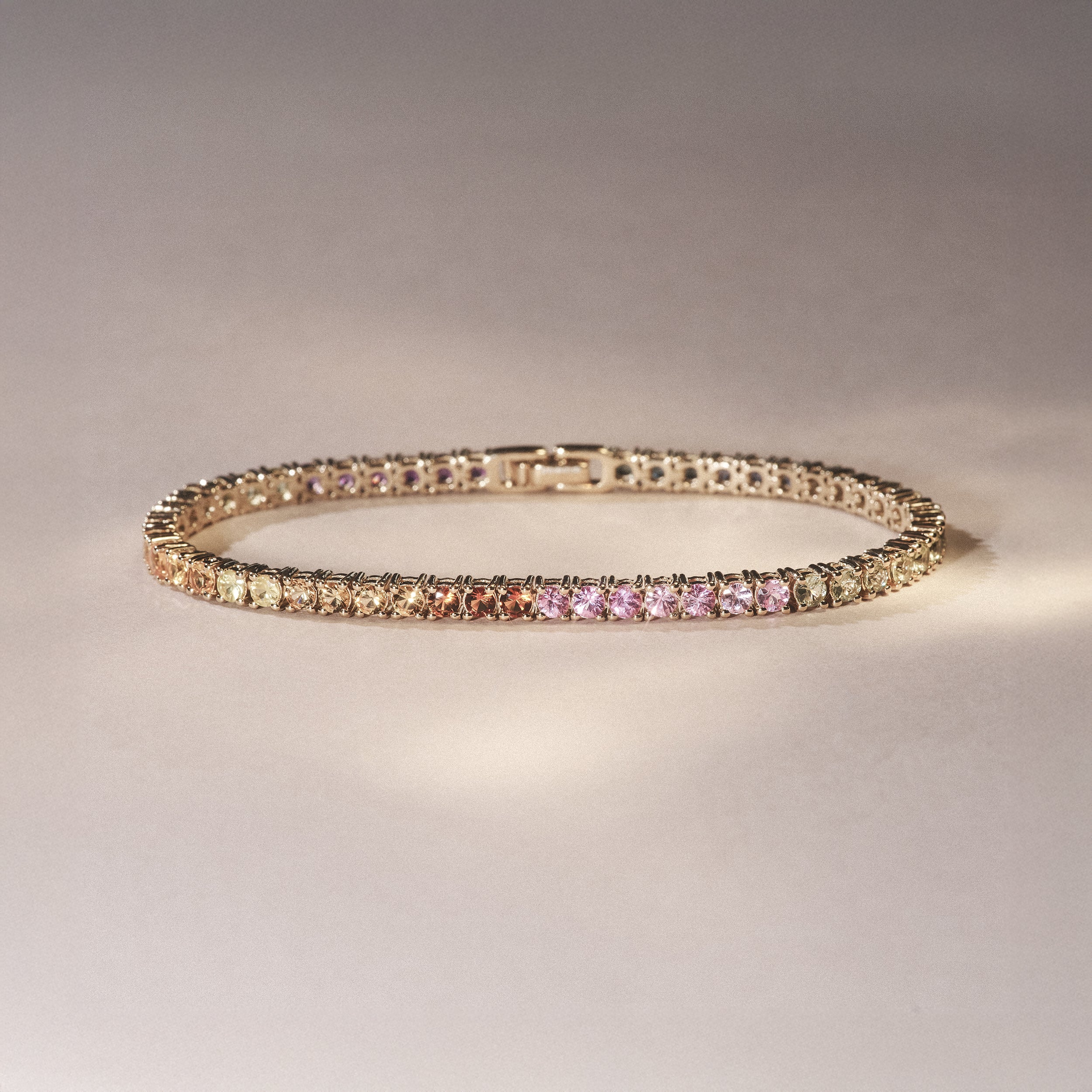 Rainbow Tennis Bracelet 7.50ct in 18K Gold Vermeil - Image 4