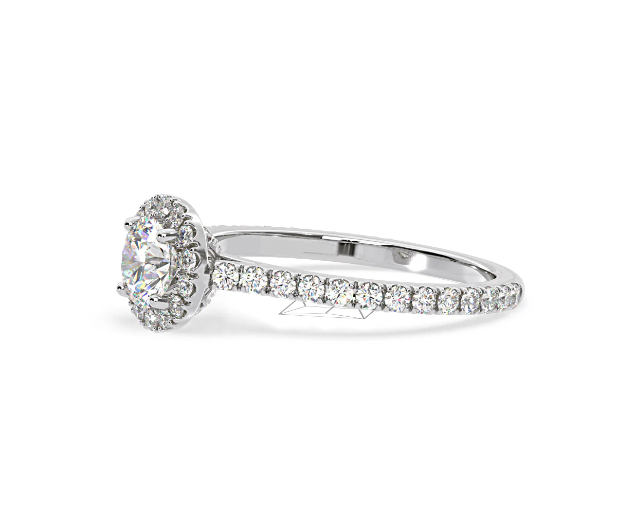 Reina Diamond Halo Engagement Ring in 18K White Gold 1.10ct G/SI2 - Image 101